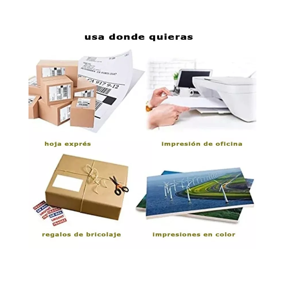 Foto 4 pulgar | Papel Adhesivo Mate Tamaño Carta 100 Hojas Etiquetas Blanco