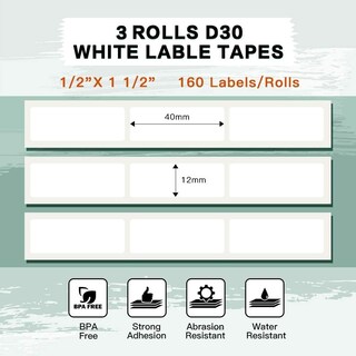 Foto 2 | Papel Para Etiquetas Phomemo D30, Adhesivo Térmico, Blanco, 160 Etiquetas - Venta Internacional.