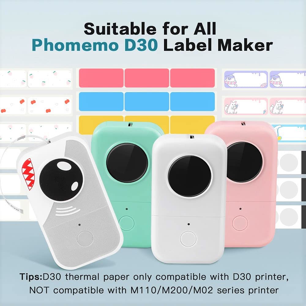 Foto 3 | Papel Para Etiquetas Phomemo D30, Adhesivo Térmico, Blanco, 160 Etiquetas - Venta Internacional.