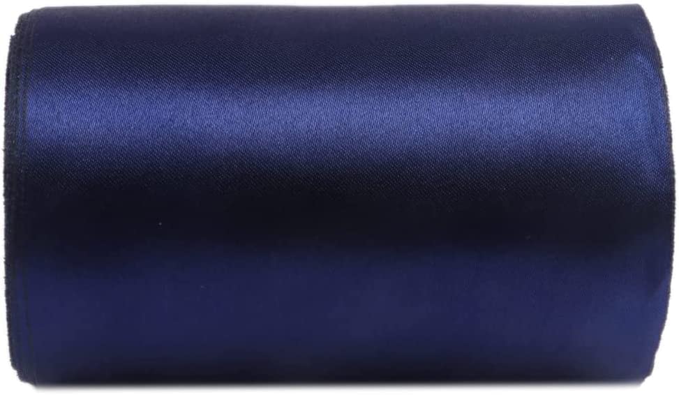Cinta De Satén Yycraft, Bobina De Tela De 7,5 Cm De Ancho, 40 M, Azul Marino - Venta Internacional.