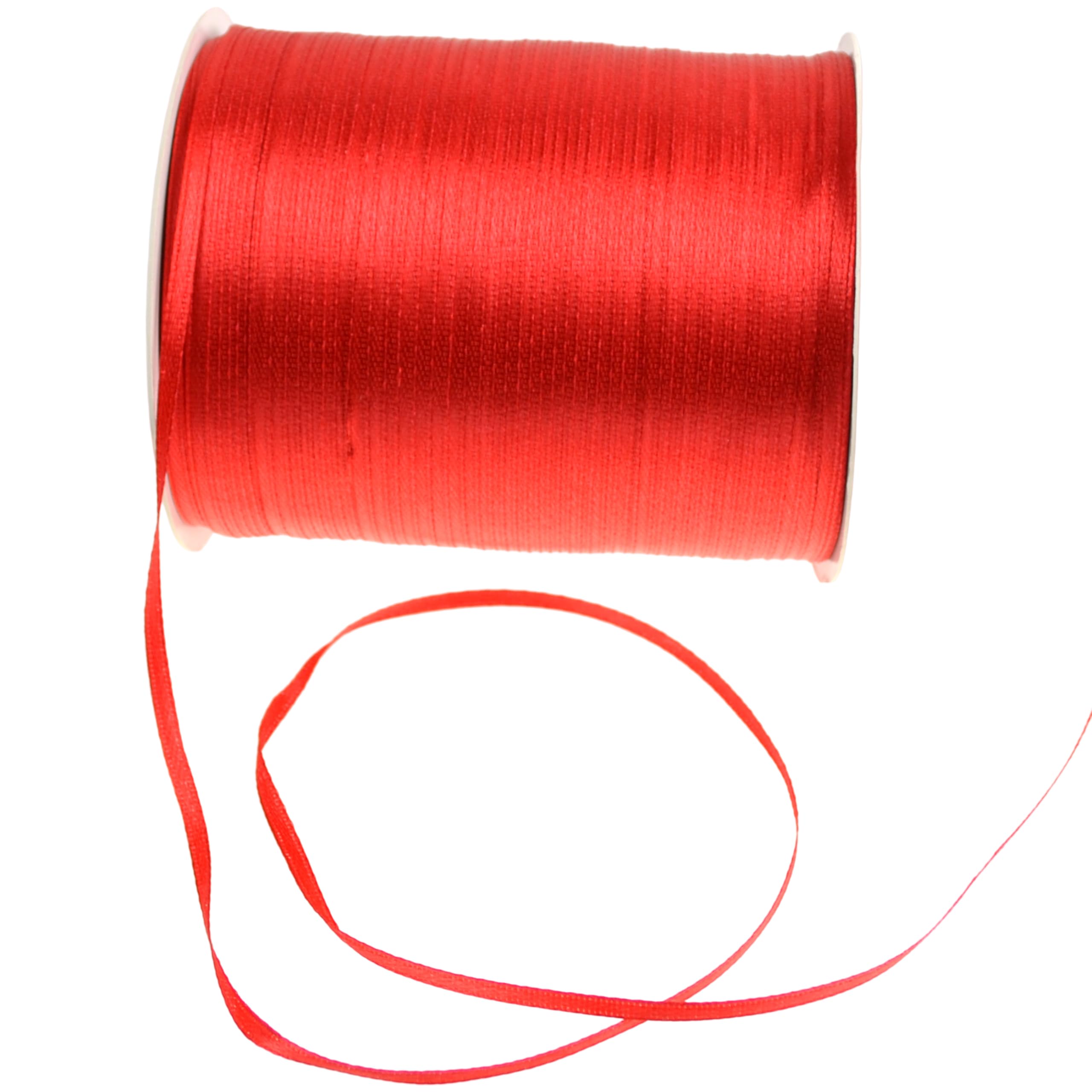 Ribbon Star, Poliéster Tejido De Doble Cara, 1/8 Pulgadas X 800 M, Rojo - Venta Internacional.