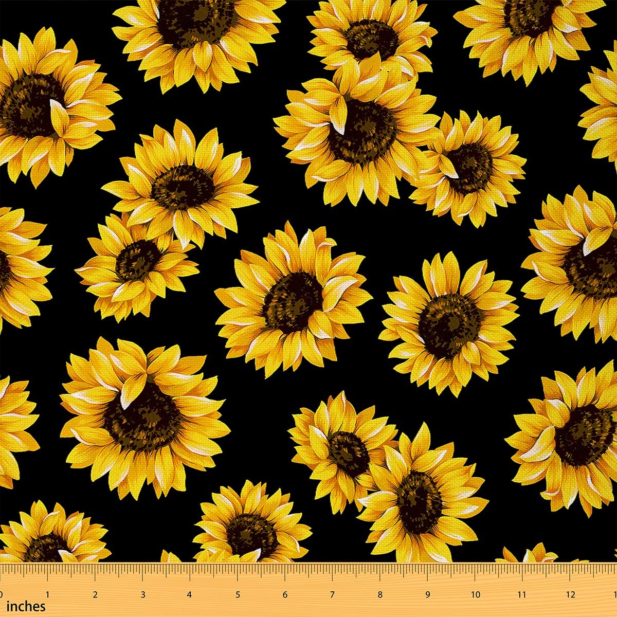 Tela Castle Fairy Fall Sunflower 100% Poliéster De 1 M - Venta Internacional.