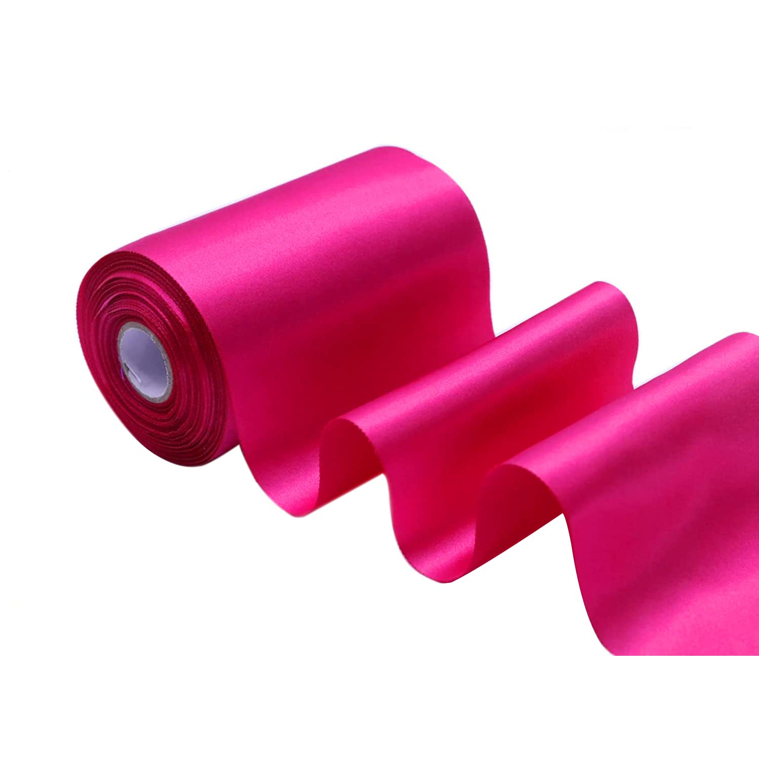 Foto 4 pulgar | Cinta De Satén Yycraft, Bobina De Tela De 7,5 Cm De Ancho, 40 M, Rosa Intenso - Venta Internacional.