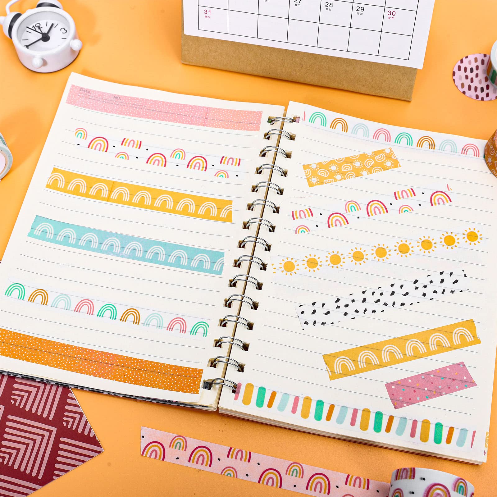 Foto 5 pulgar | Washi Tapes Whaline Boho Rainbow Sun De 1,5 Cm X 5 M, 12 Rollos - Venta Internacional.