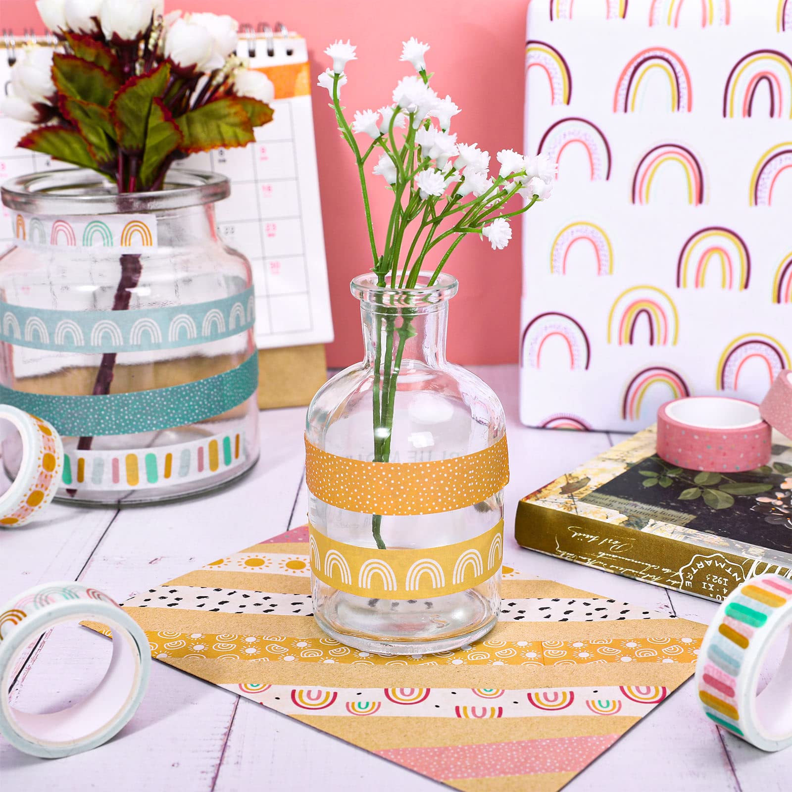 Foto 6 pulgar | Washi Tapes Whaline Boho Rainbow Sun De 1,5 Cm X 5 M, 12 Rollos - Venta Internacional.