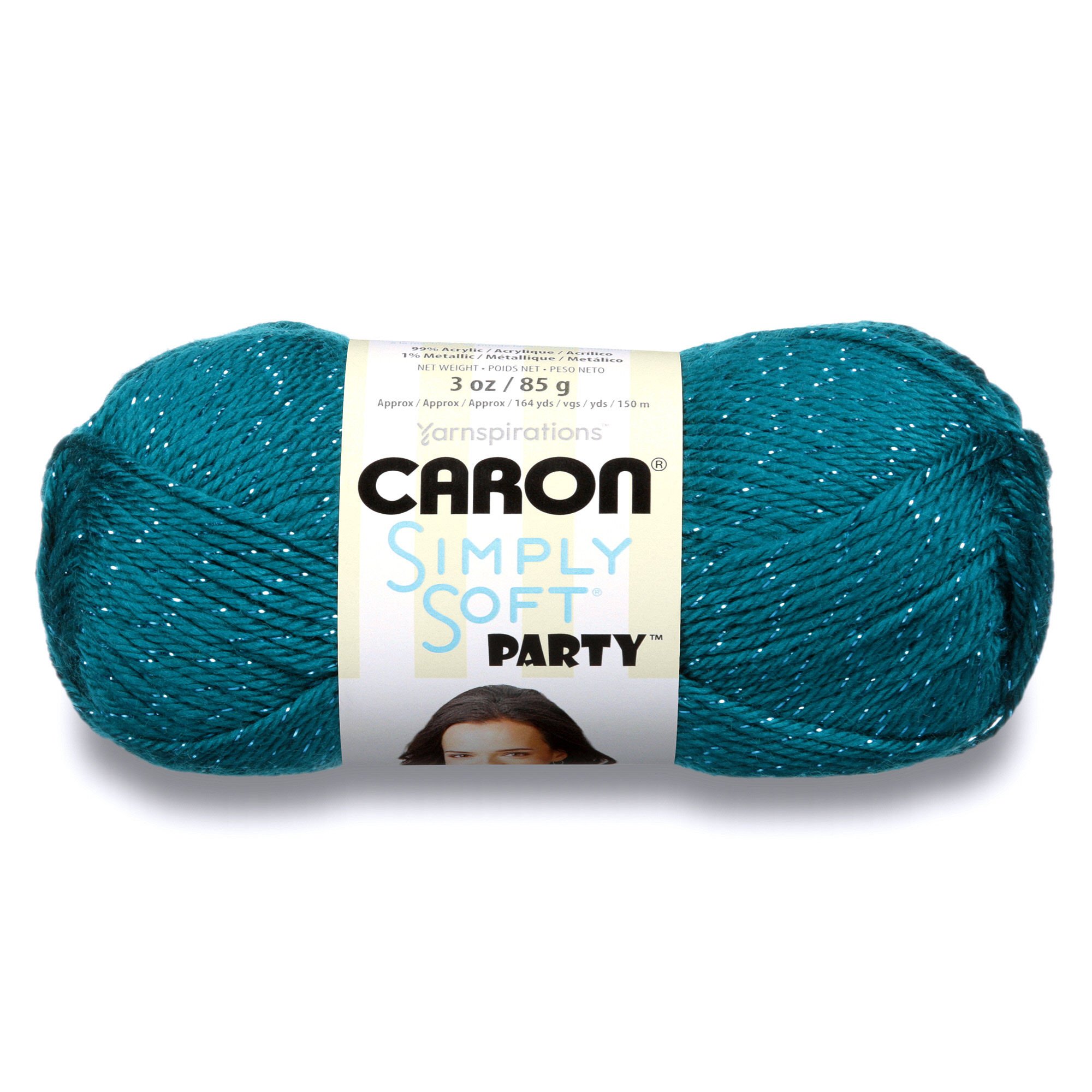 Foto 2 pulgar | Yarn Caron Simply Soft Party  Color Verde Azulado Brillante  85 G - Venta Internacional.