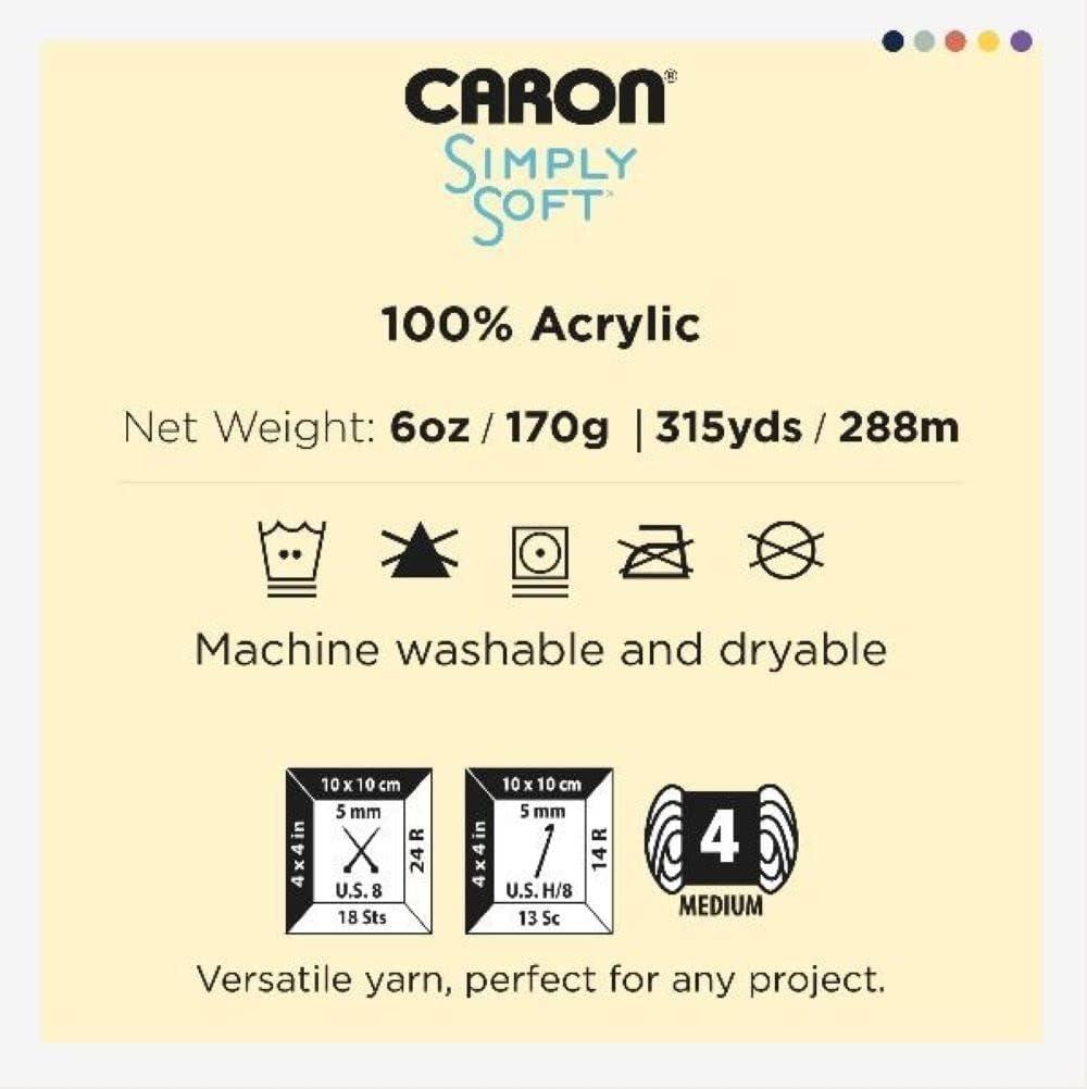 Foto 3 | Yarn Caron Simply Soft Party  Color Verde Azulado Brillante  85 G - Venta Internacional.