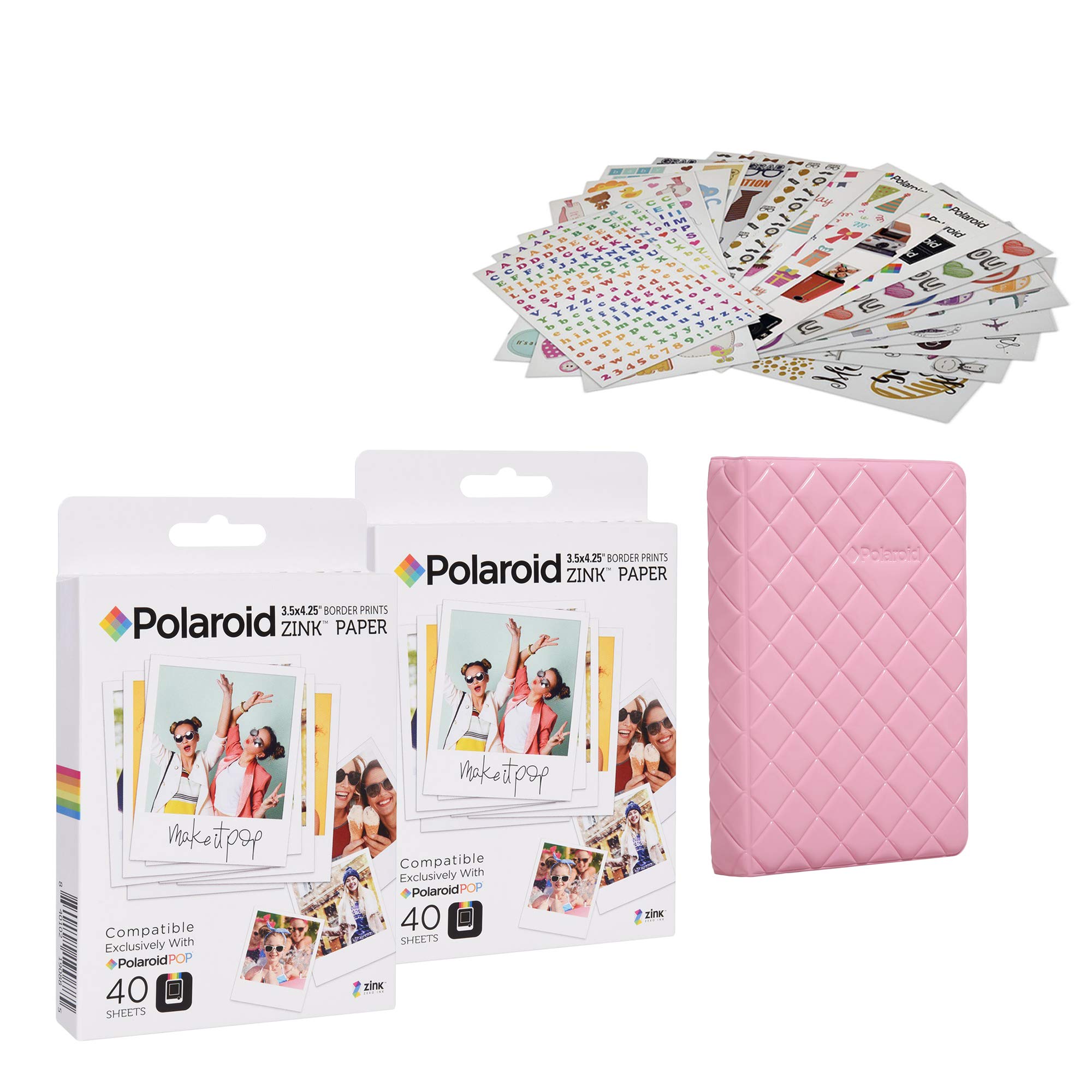 Foto 2 pulgar | Papel Zincado Polaroid Premium De 3.5 X 4.25 Pulgadas, 80 Hojas Y Pegatinas - Venta Internacional.