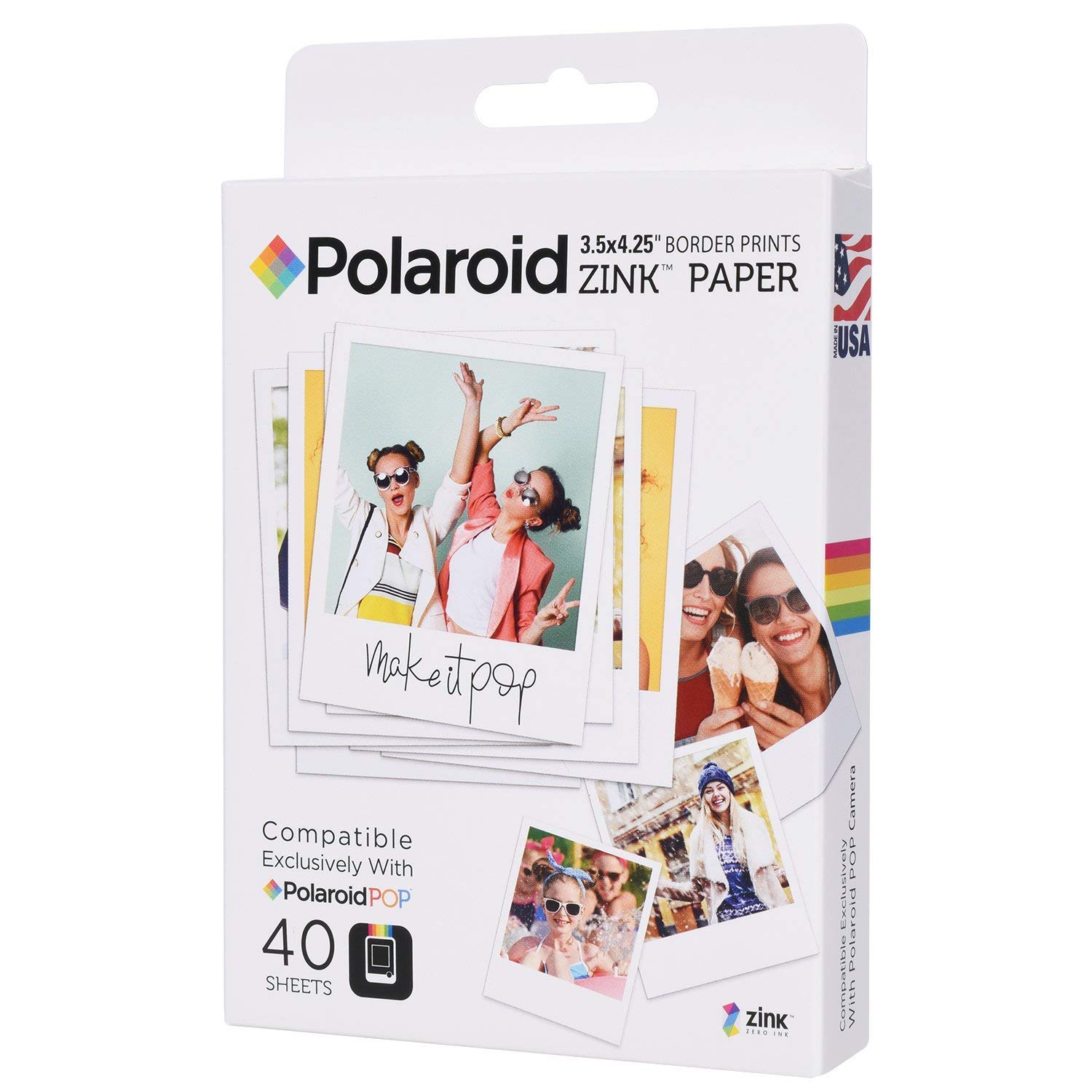 Foto 2 | Papel Zincado Polaroid Premium De 3.5 X 4.25 Pulgadas, 80 Hojas Y Pegatinas - Venta Internacional.