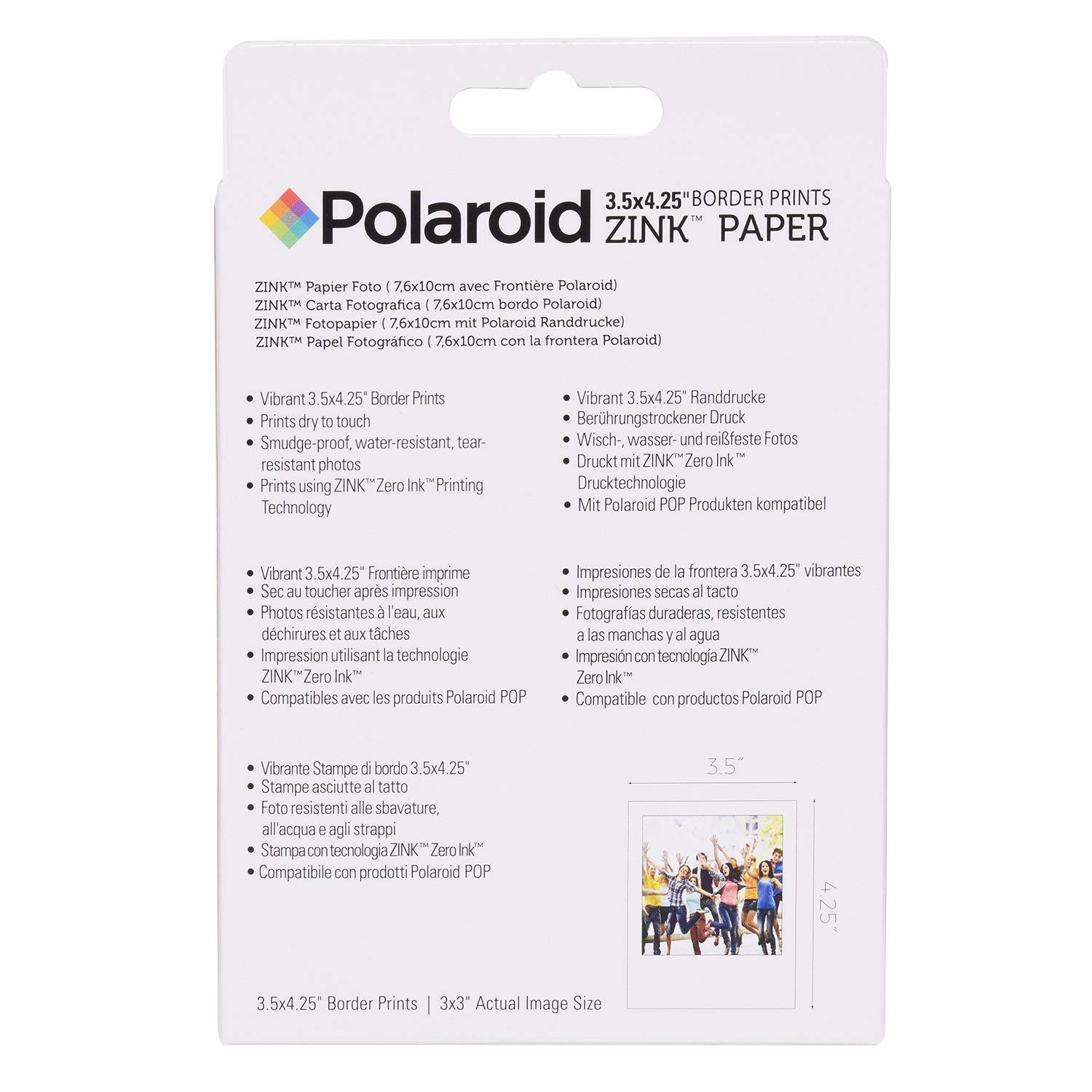 Foto 3 | Papel Zincado Polaroid Premium De 3.5 X 4.25 Pulgadas, 80 Hojas Y Pegatinas - Venta Internacional.