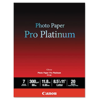 Foto 1 | Papel Fotográfico Canon 2768b022 Pro Platinum 8.5 X 11 Pulgadas, 20 Hojas - Venta Internacional.