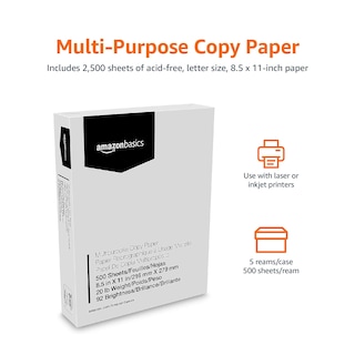 Foto 2 | Papel de Copia Multripropósito Amazon Basics de 2500 Hojas-Venta Internacional