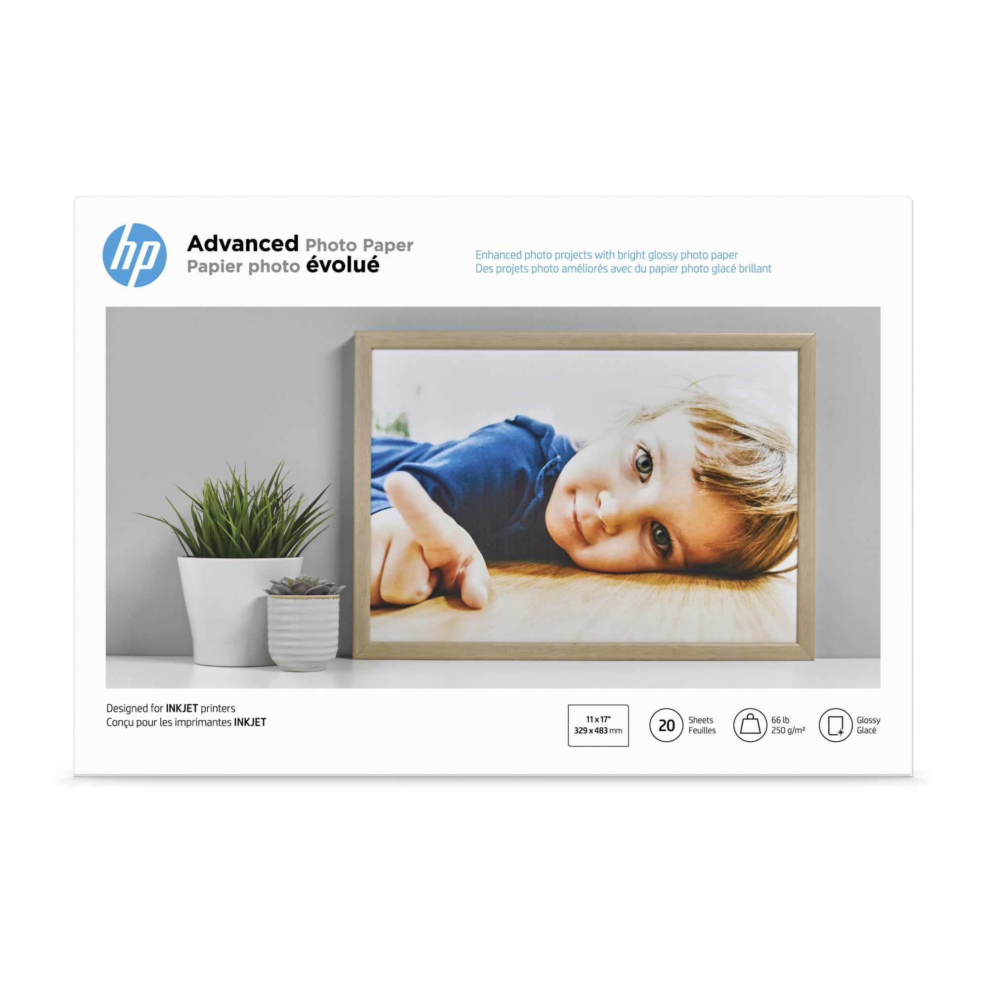 Foto 2 pulgar | Papel Fotográfico Hp Advanced Glossy 13x19 Cm, 20 Hojas Cr696a - Venta Internacional.