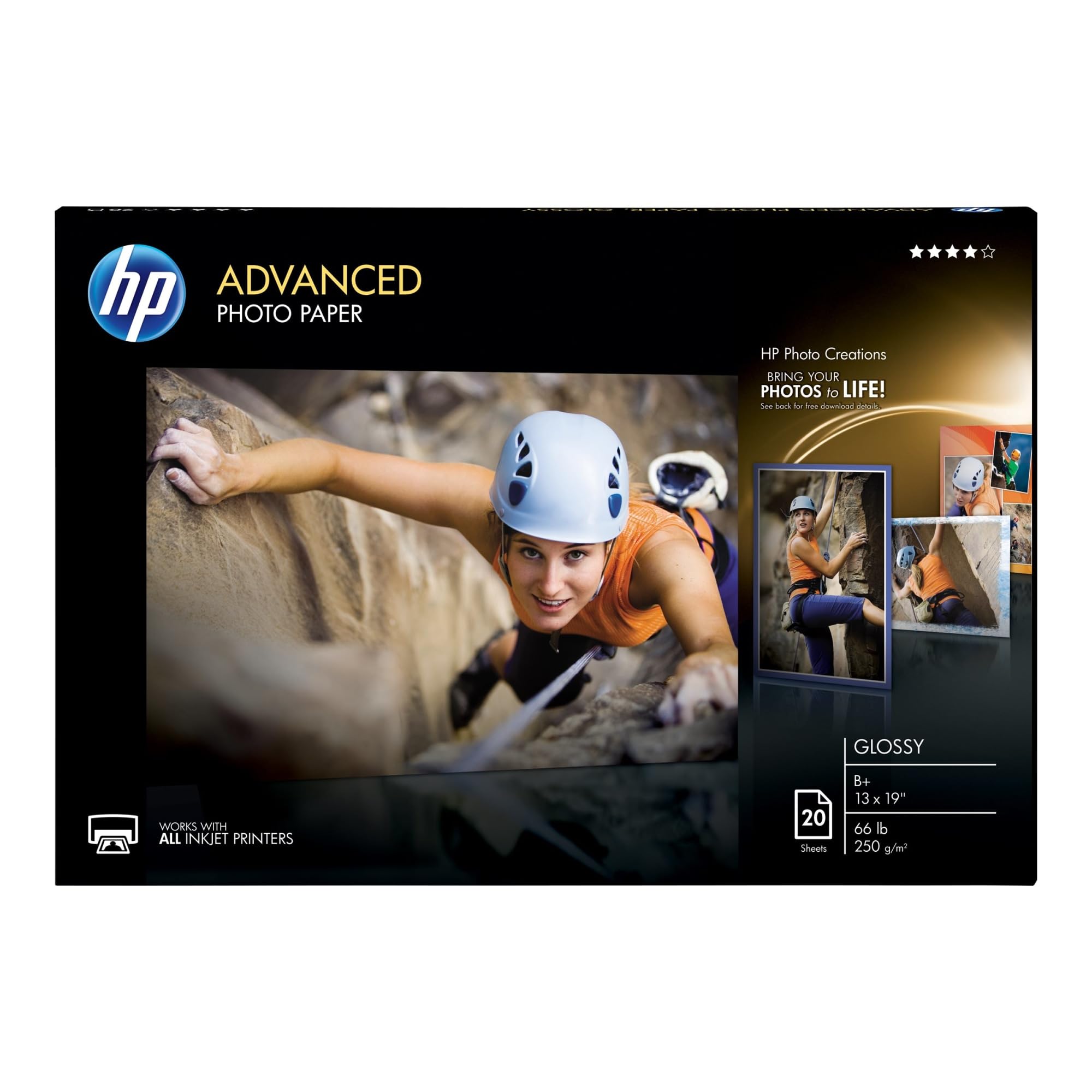 Foto 5 pulgar | Papel Fotográfico Hp Advanced Glossy 13x19 Cm, 20 Hojas Cr696a - Venta Internacional.