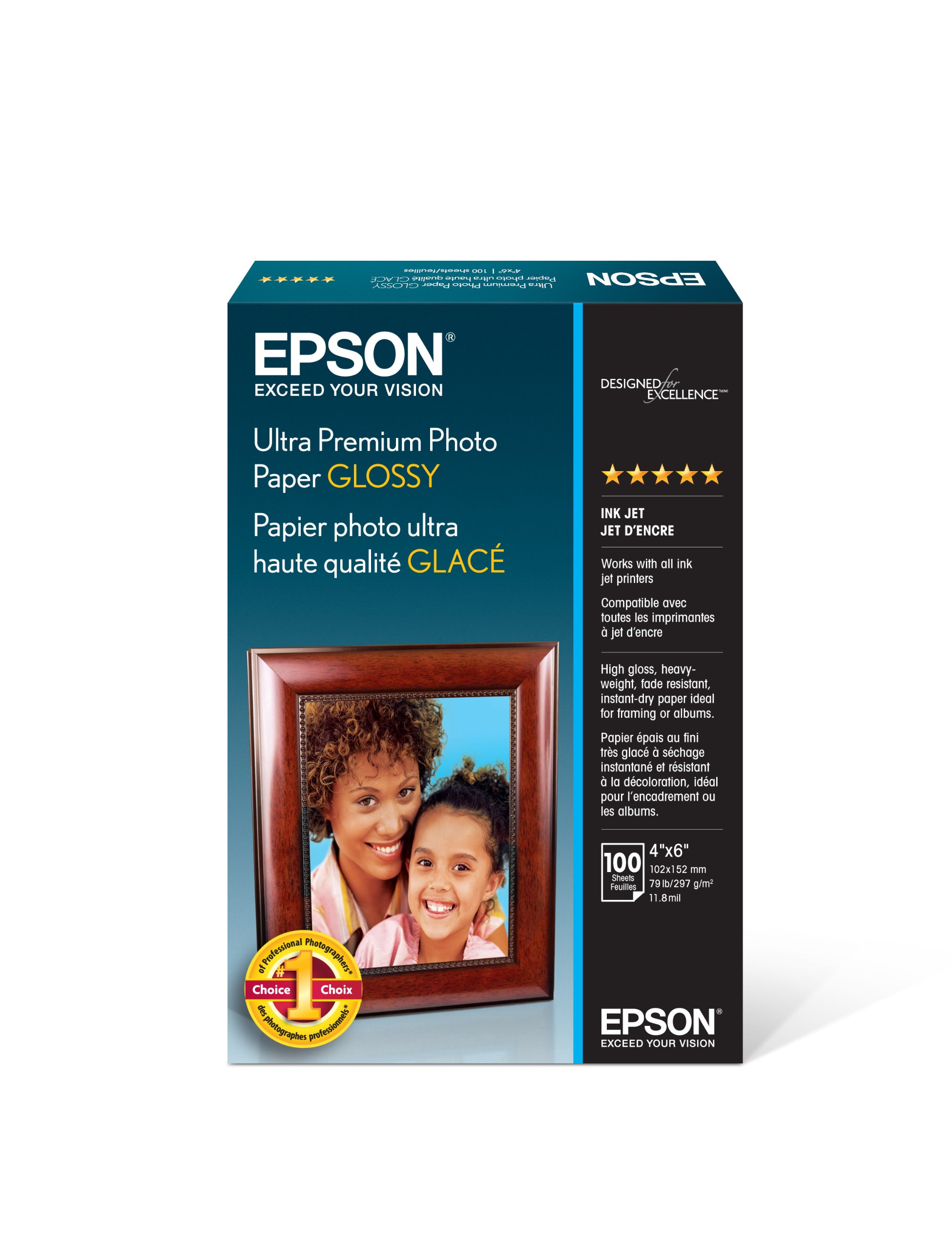 Papel Fotográfico Epson Ultra Premium Glossy 4x6 (10 X 15 Cm), 100 Hojas - Venta Internacional.