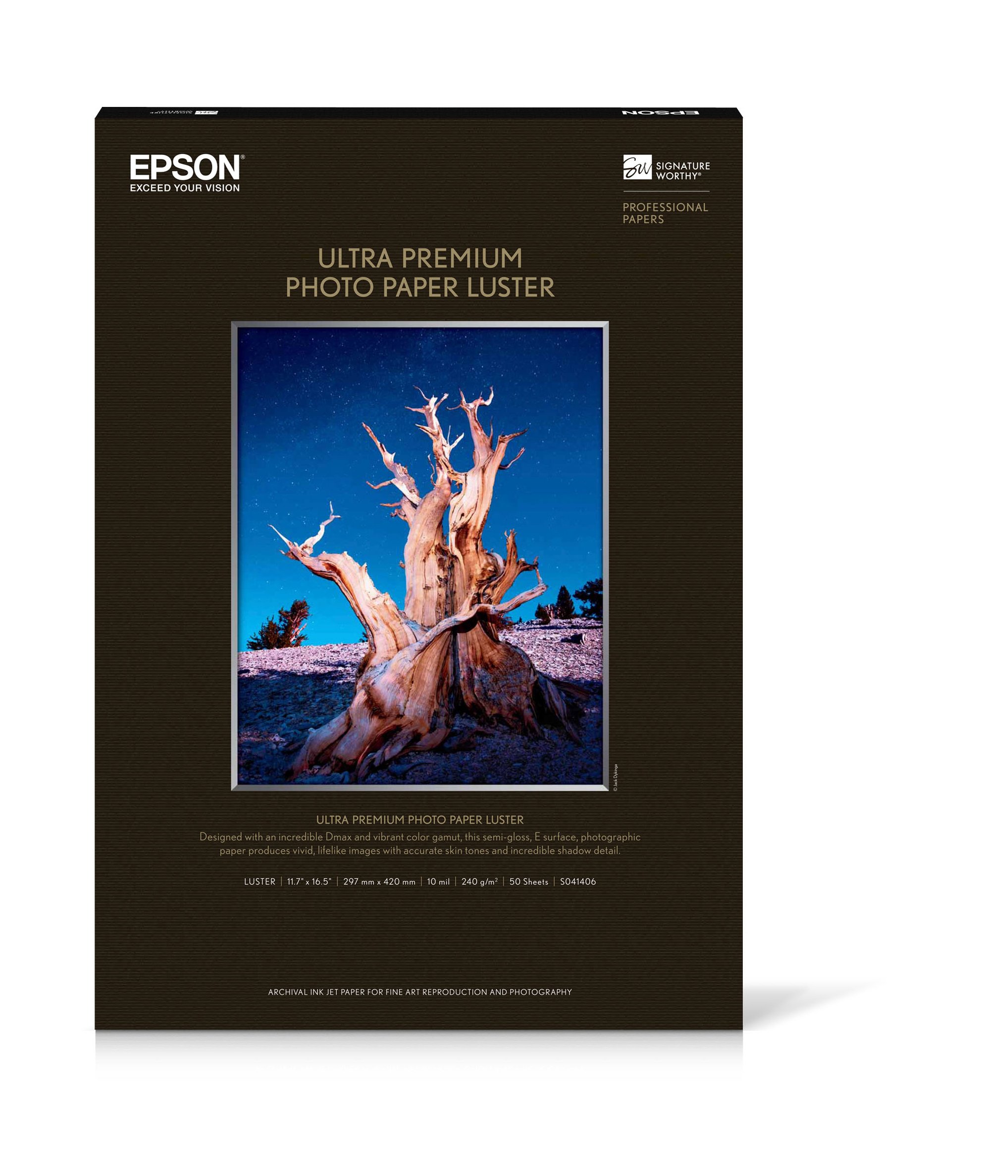 Papel Fotográfico Epson Ultra Premium Luster 11.7 X 16.5 Pulgadas, 50 Hojas - Venta Internacional.
