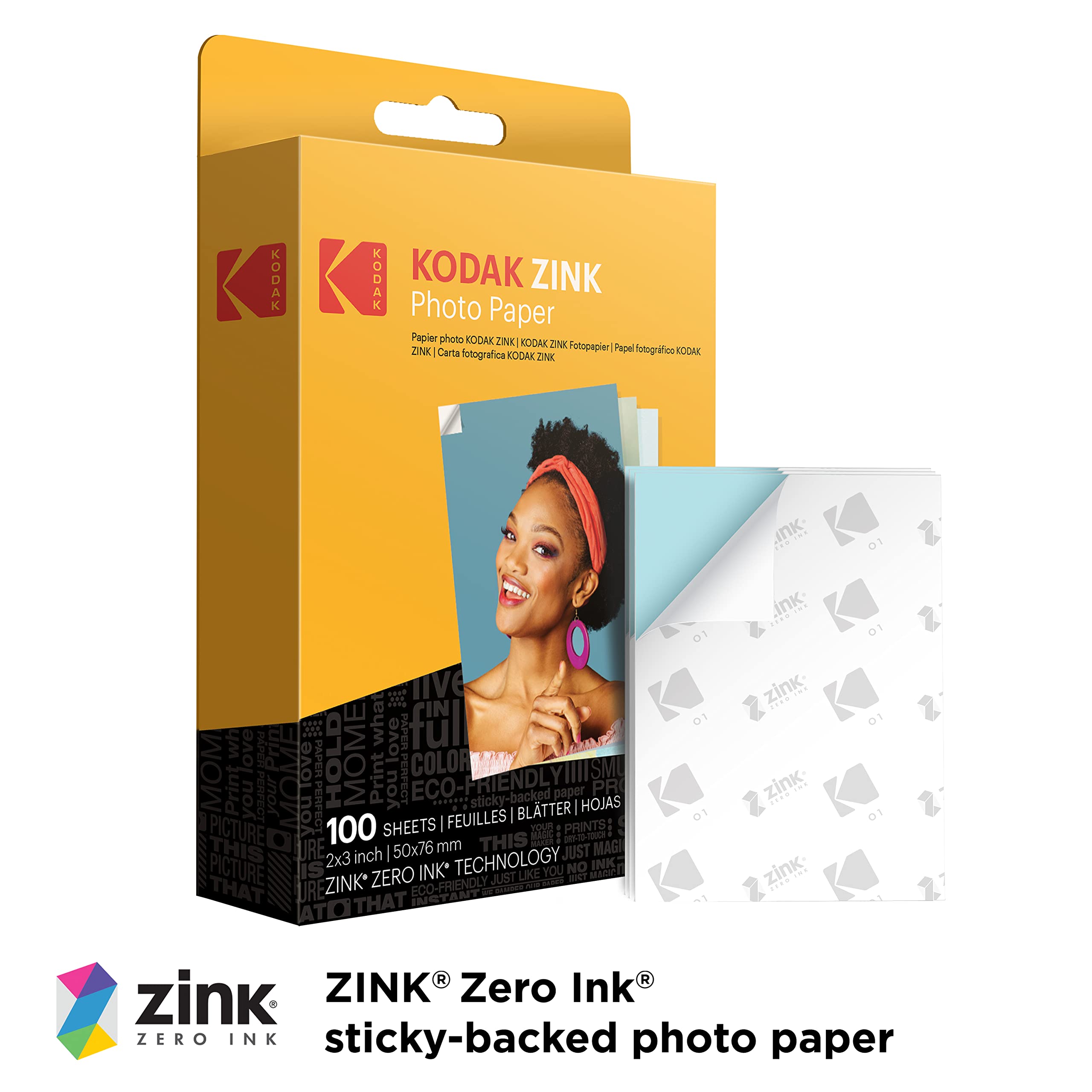 Foto 3 pulgar | Papel Fotográfico Kodak Zink 2x3 Premium, 100 Hojas - Venta Internacional.