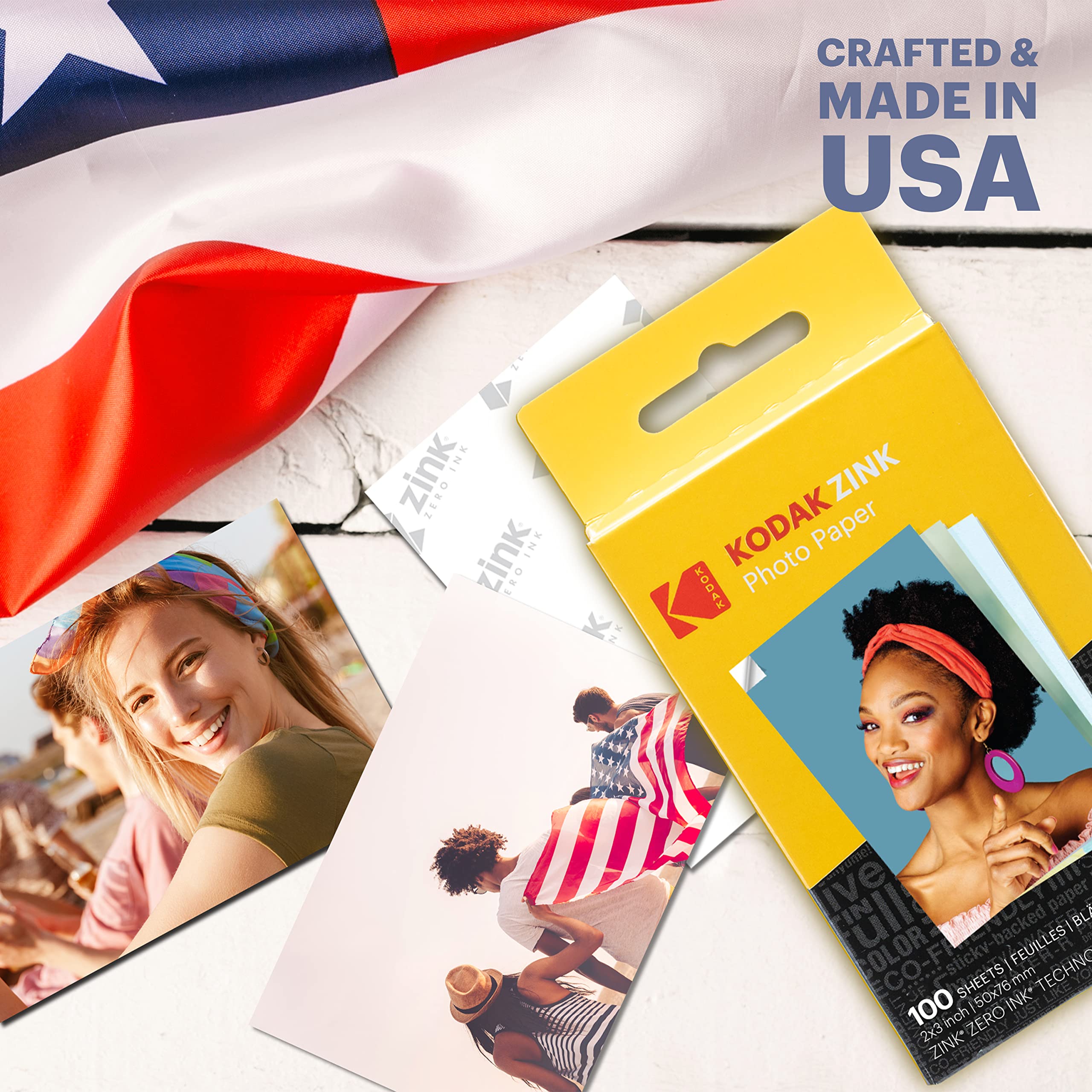 Foto 5 | Papel Fotográfico Kodak Zink 2x3 Premium, 100 Hojas - Venta Internacional.