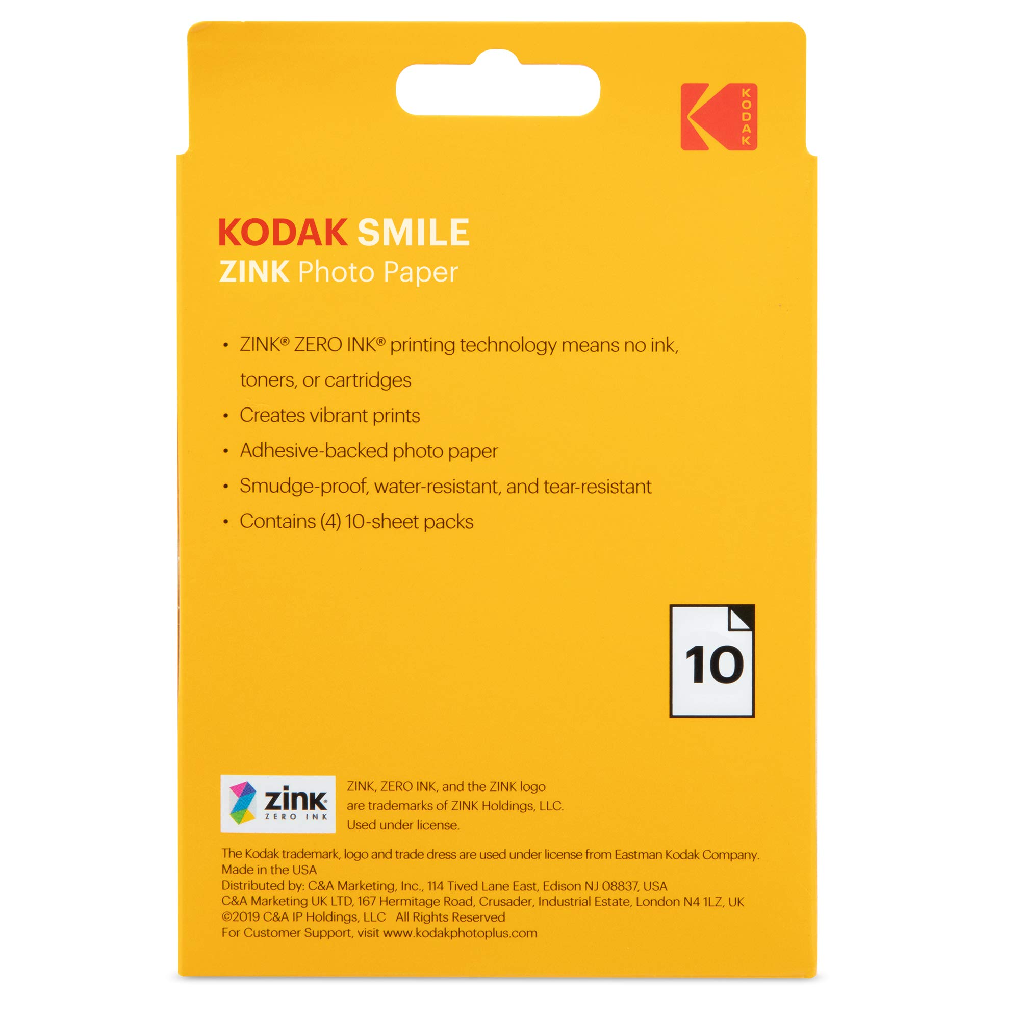 Foto 5 pulgar | Papel Fotográfico Kodak Zink Premium De 3,5 X 4,25 Pulgadas (10 Hojas) - Venta Internacional.