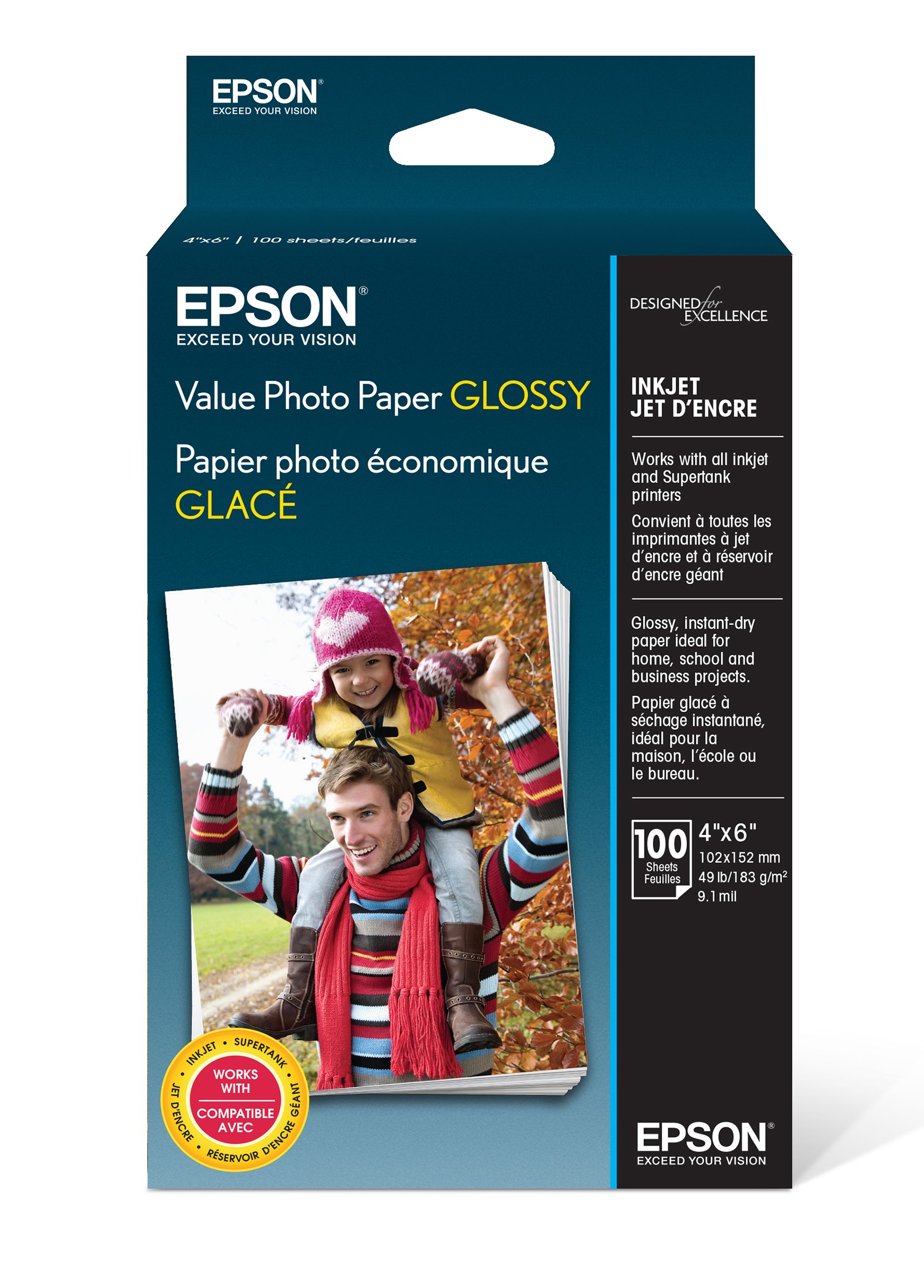 Papel Fotográfico Epson Value Glossy 4x6 100 Hojas S400034 - Venta Internacional.