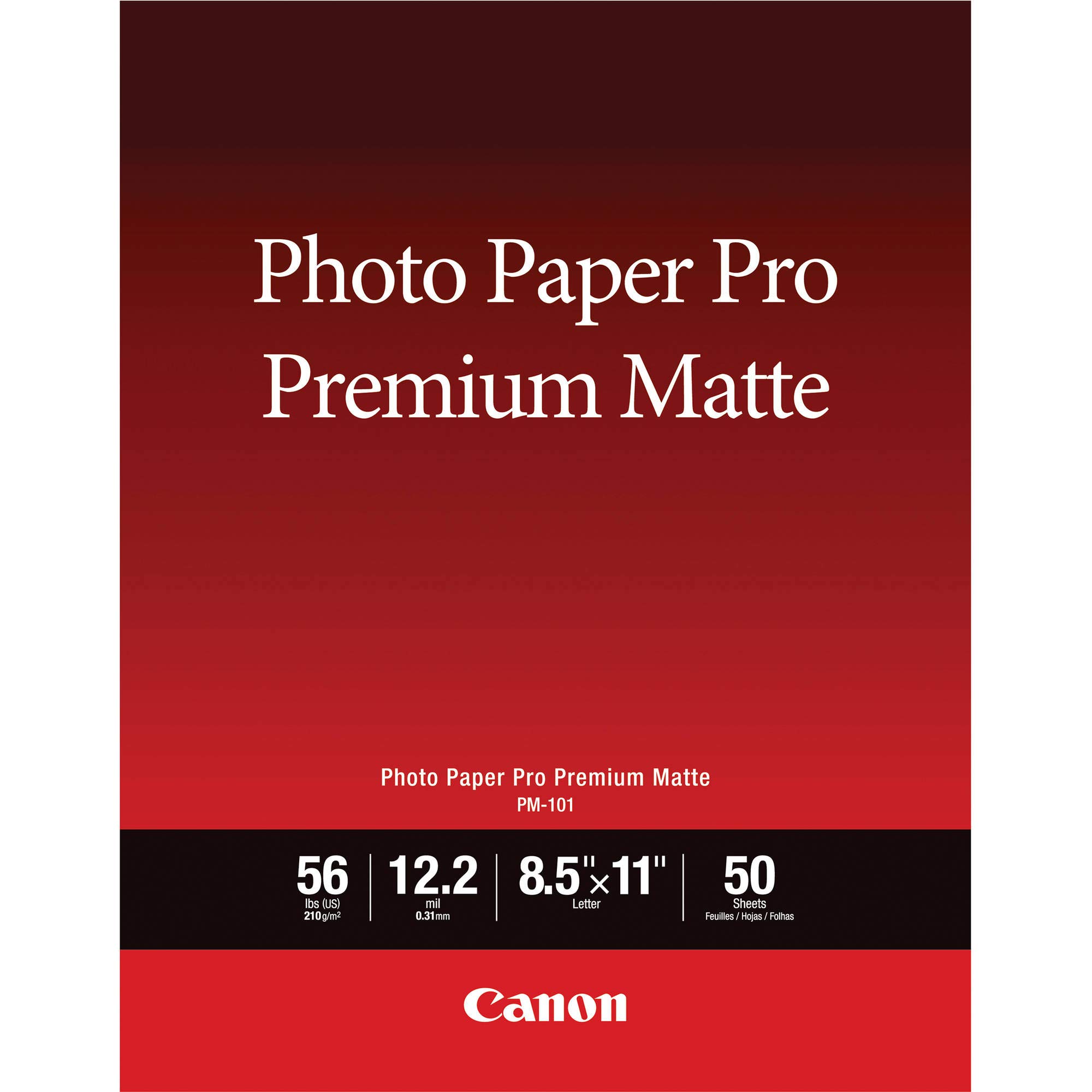 Papel Fotográfico Canon Pm-101 Pro Premium Matte A4 (21 X 29,7 Cm) - Venta Internacional.