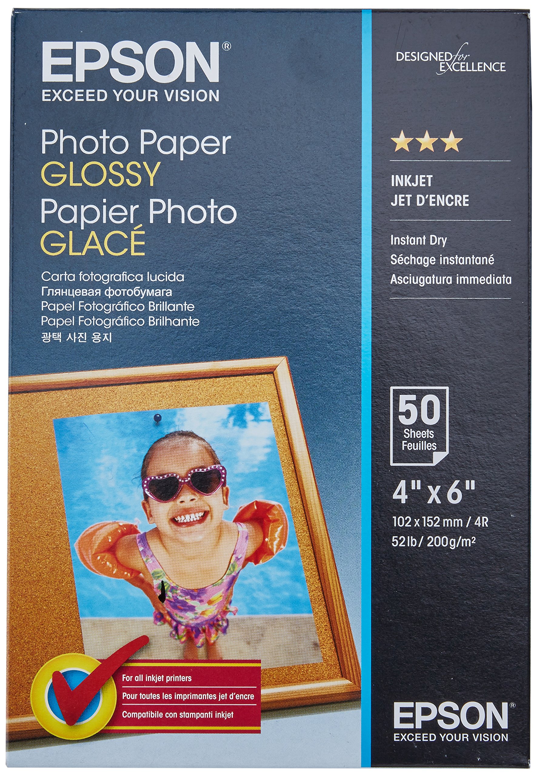 Foto 2 pulgar | Papel Fotográfico Epson Glossy 10 X 15 Cm Para Impresora De Inyección De Tinta, 50 Hojas - Venta Internacional.