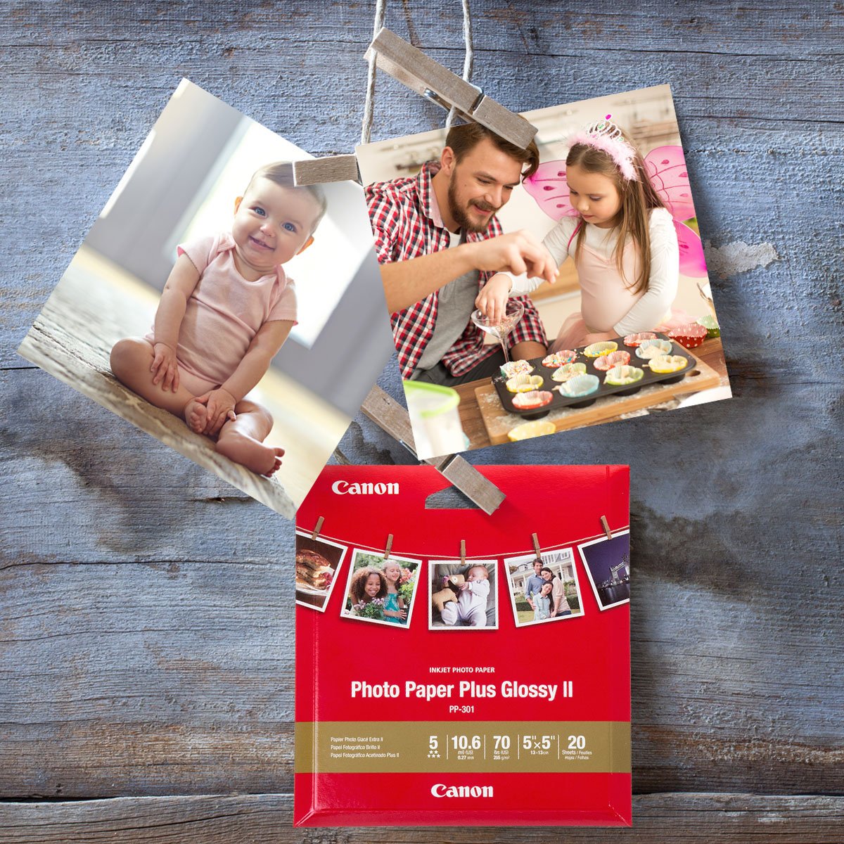 Foto 2 | Papel Fotográfico Canon Glossy Photo Paper Plus Ii, 5 X 5, 20 Hojas - Venta Internacional.
