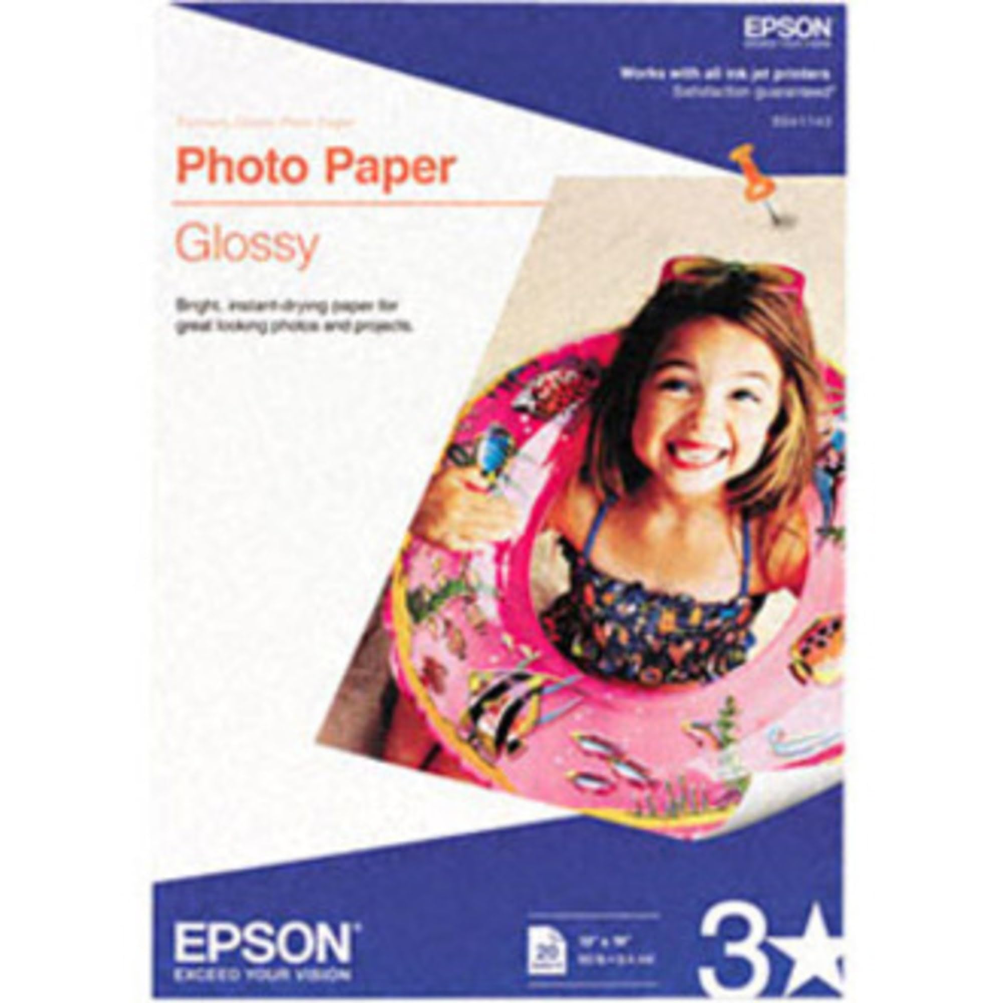 Foto 4 pulgar | Papel Fotográfico Epson Glossy 13x19 Pulgadas, 20 Hojas S041143 - Venta Internacional.