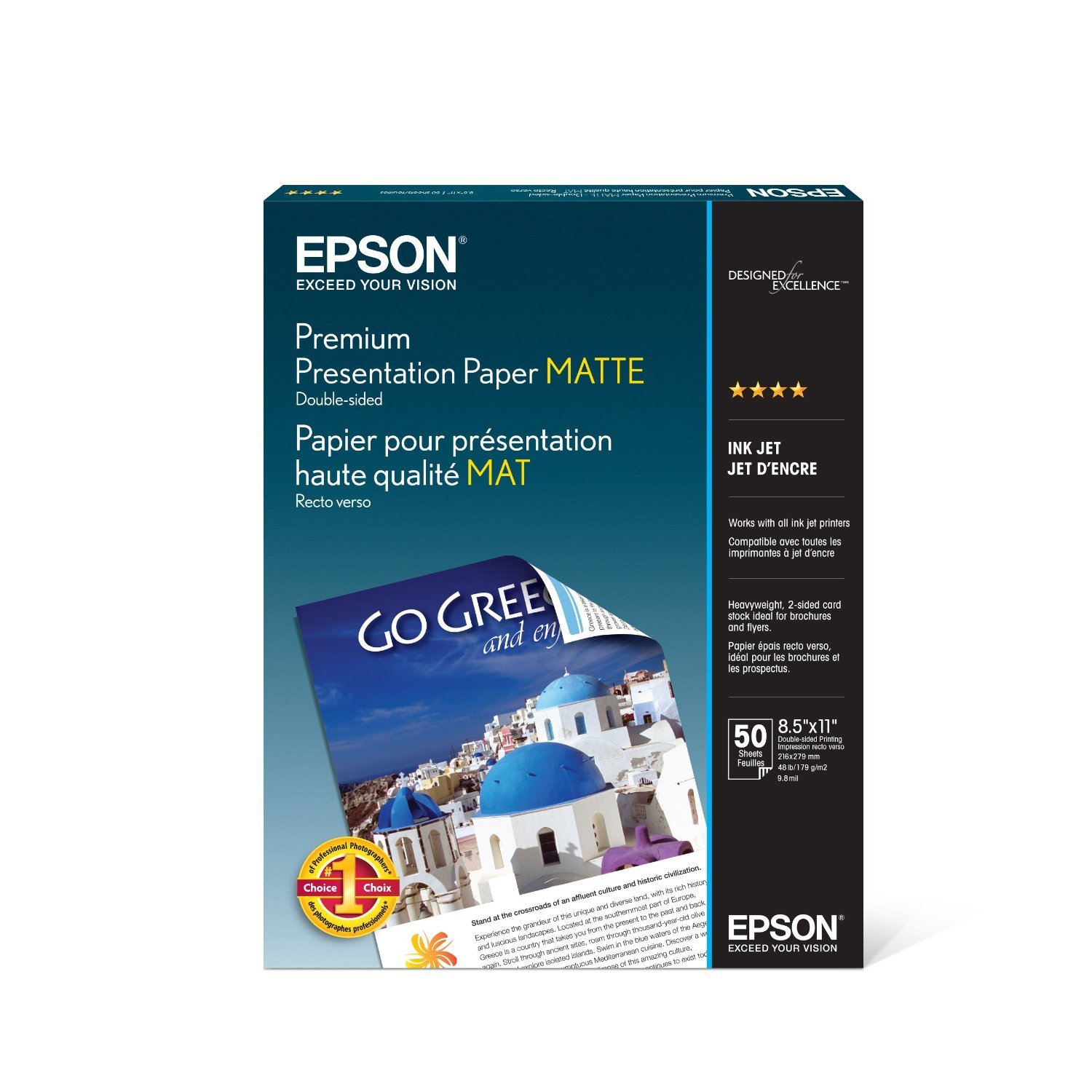 Papel De Presentación Epson Premium Matte 8,5 X 11, 50 Hojas - Venta Internacional.