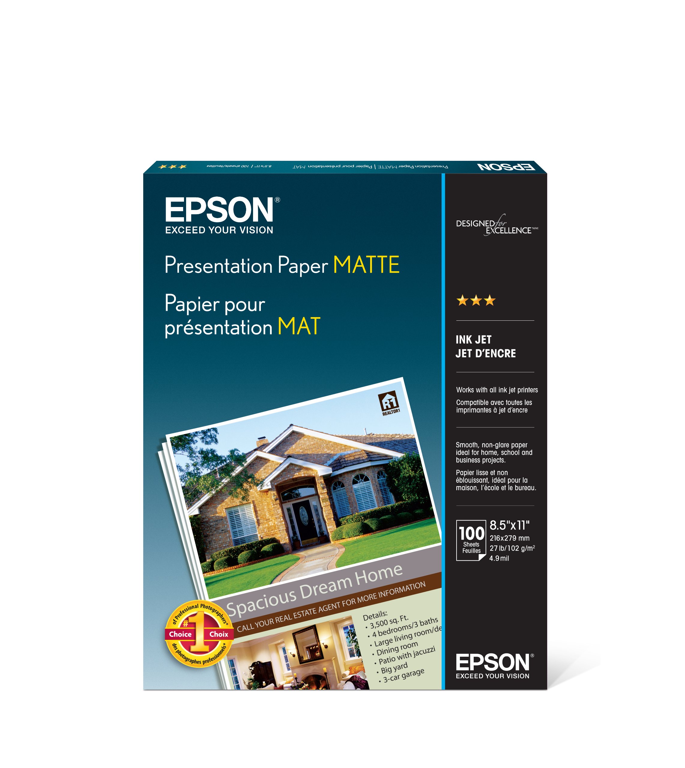 Papel De Presentación Epson S041062 Mate 8.5 X 11 100 Hojas - Venta Internacional.