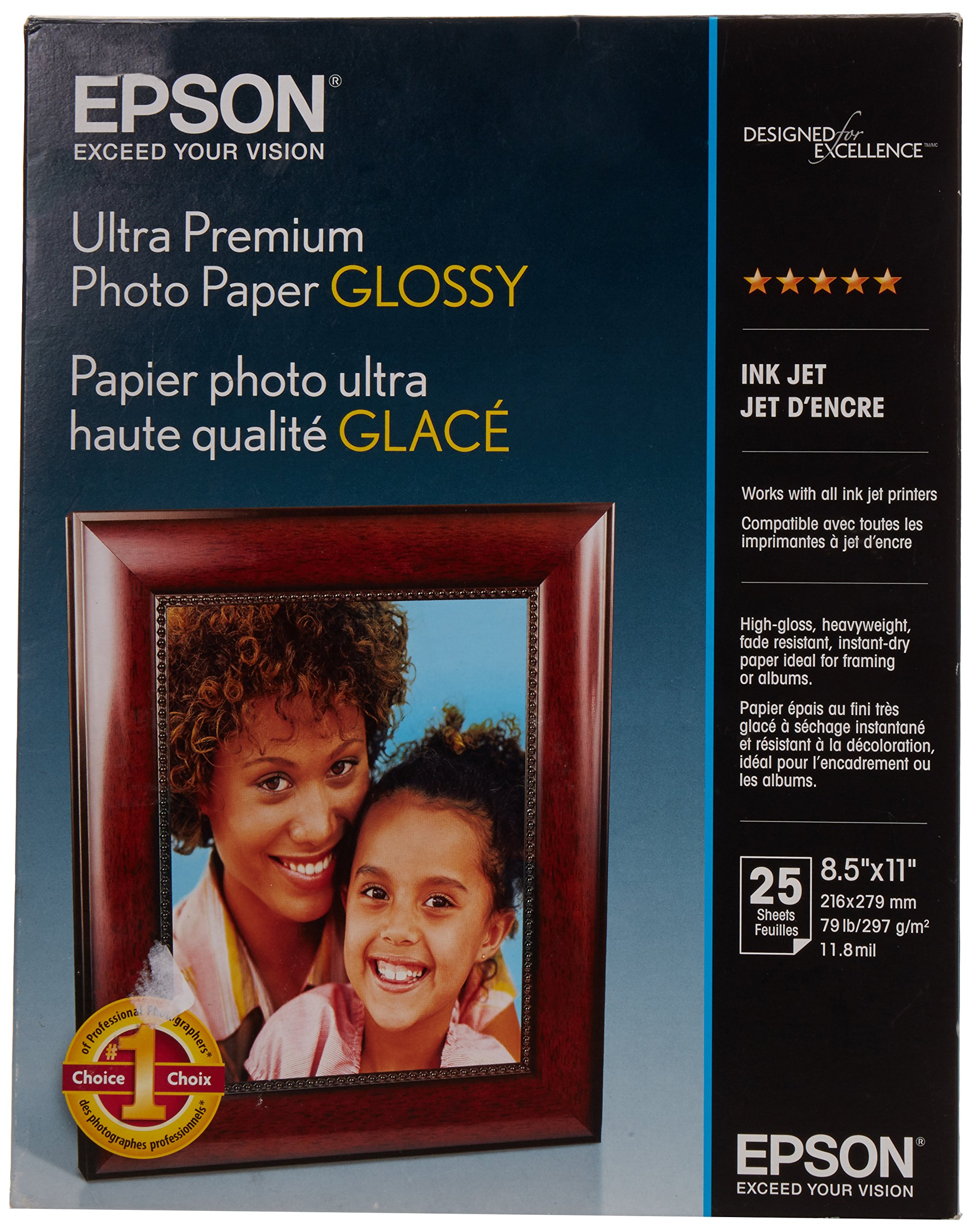 Foto 2 pulgar | Papel Fotográfico Epson Ultra Premium Glossy A4, 25 Hojas - Venta Internacional.