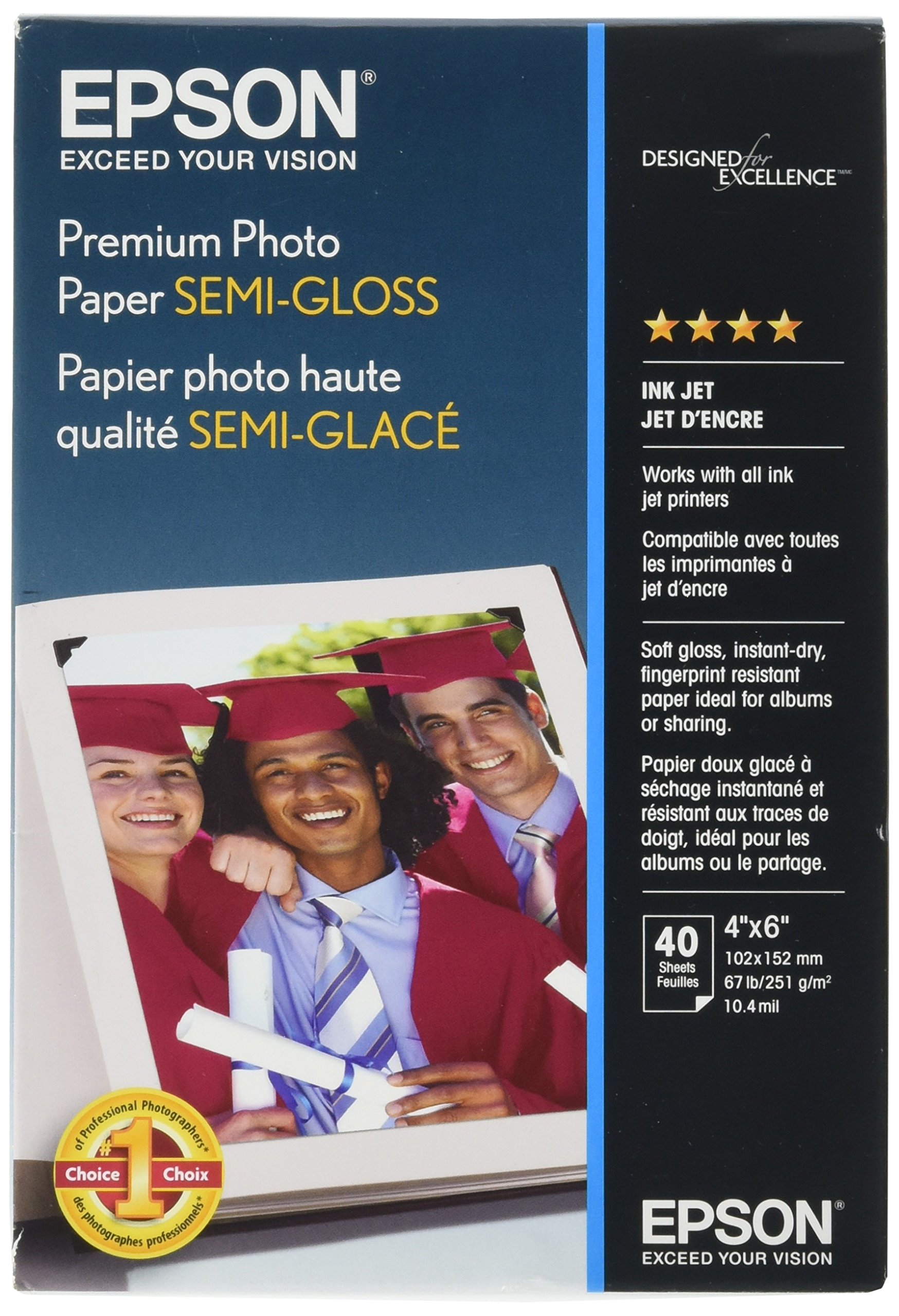 Foto 2 pulgar | Papel Fotográfico Epson Premium Semi-gloss, 10 X 15 Cm, 40 Hojas - Venta Internacional.