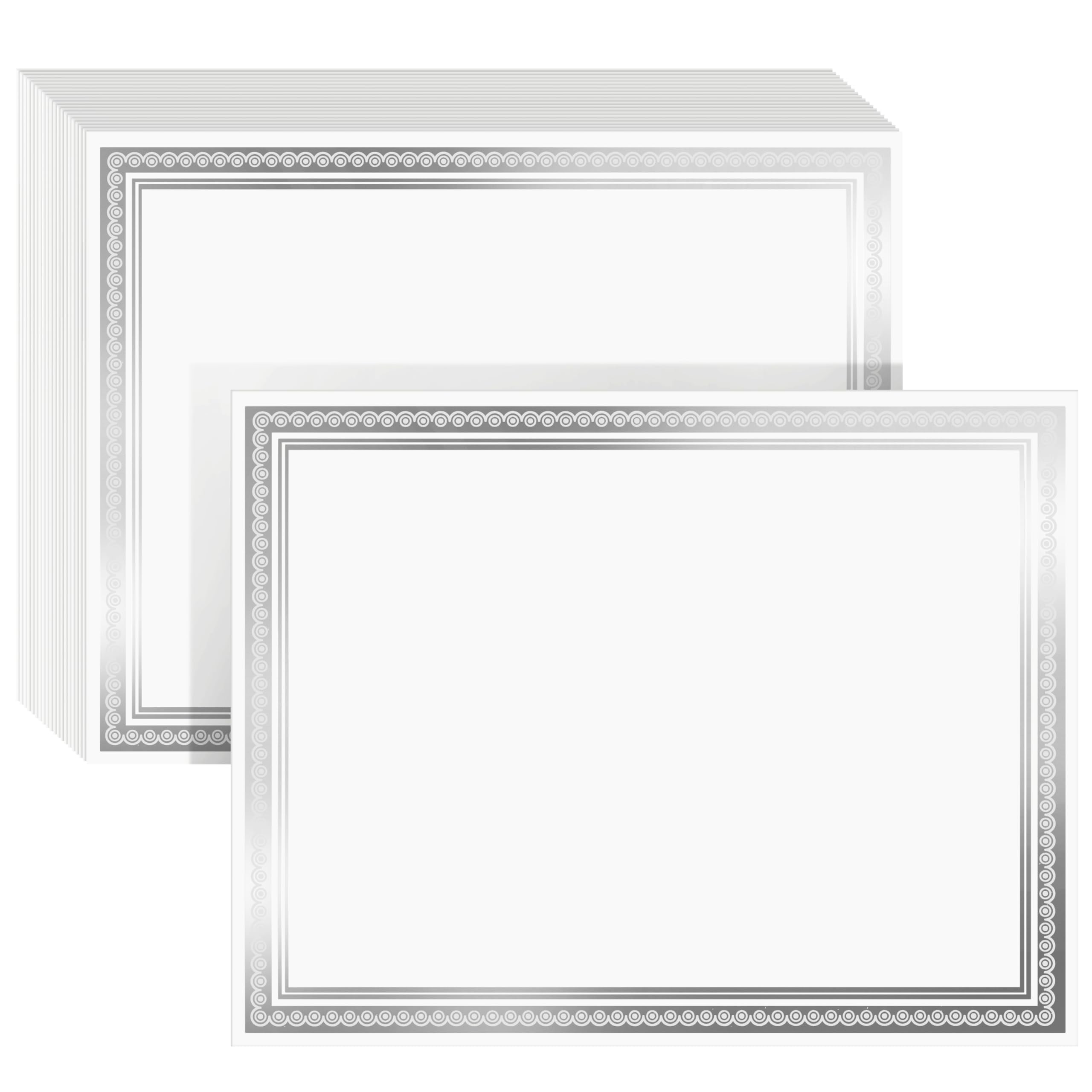 Foto 2 pulgar | Papel Certificado Juvale Silver Foil, 50 Hojas, Tamaño A4 - Venta Internacional.
