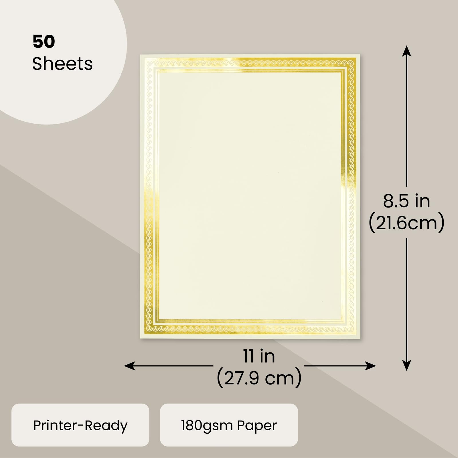 Foto 5 pulgar | Papel Certificado Sustainable Greetings, Lámina Dorada, 50 Hojas - Venta Internacional.
