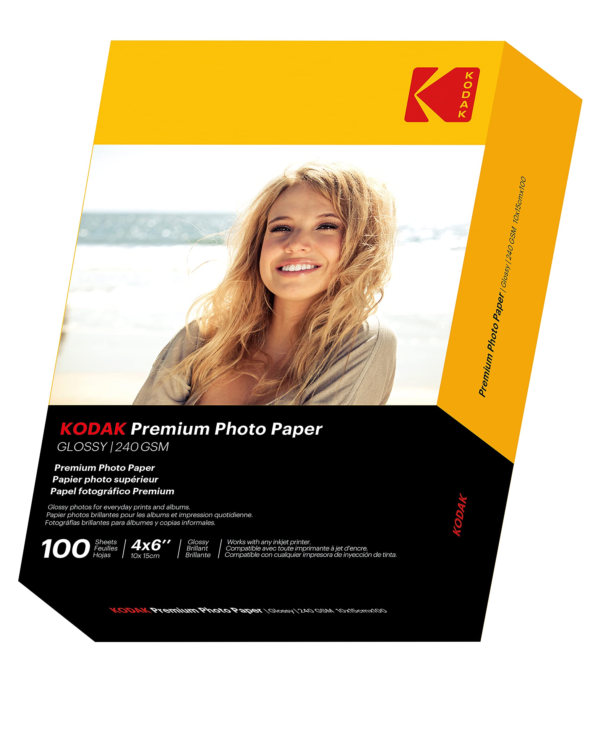 Foto 5 pulgar | Papel Fotográfico Kodak De 4 X 6 Pulgadas Brillante, 240 G/m², 100 Hojas (41175-9891181) - Venta Internacional.