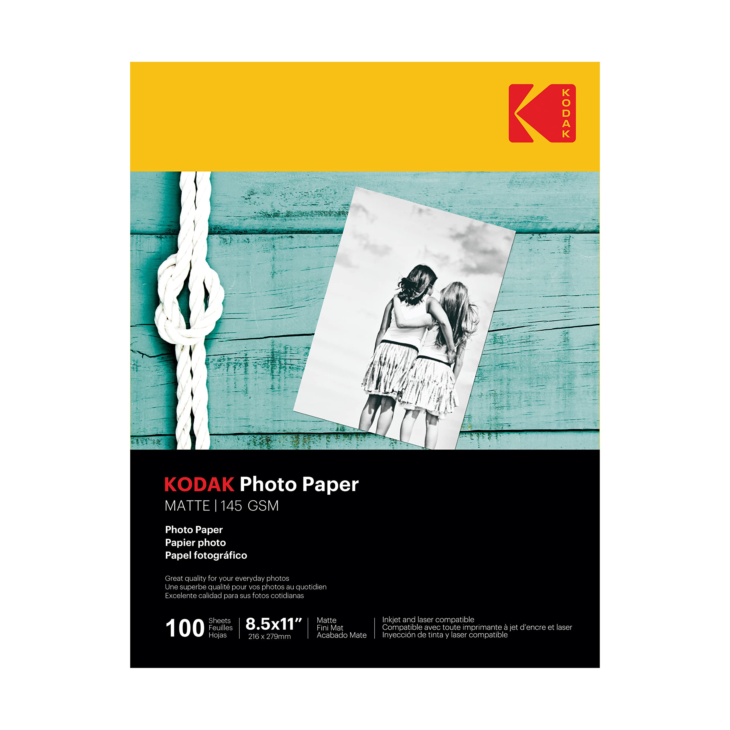 Foto 2 pulgar | Papel Fotográfico Kodak, 8.5 X 11 Pulgadas, Mate, 145 G/m², 100 Hojas - Venta Internacional.