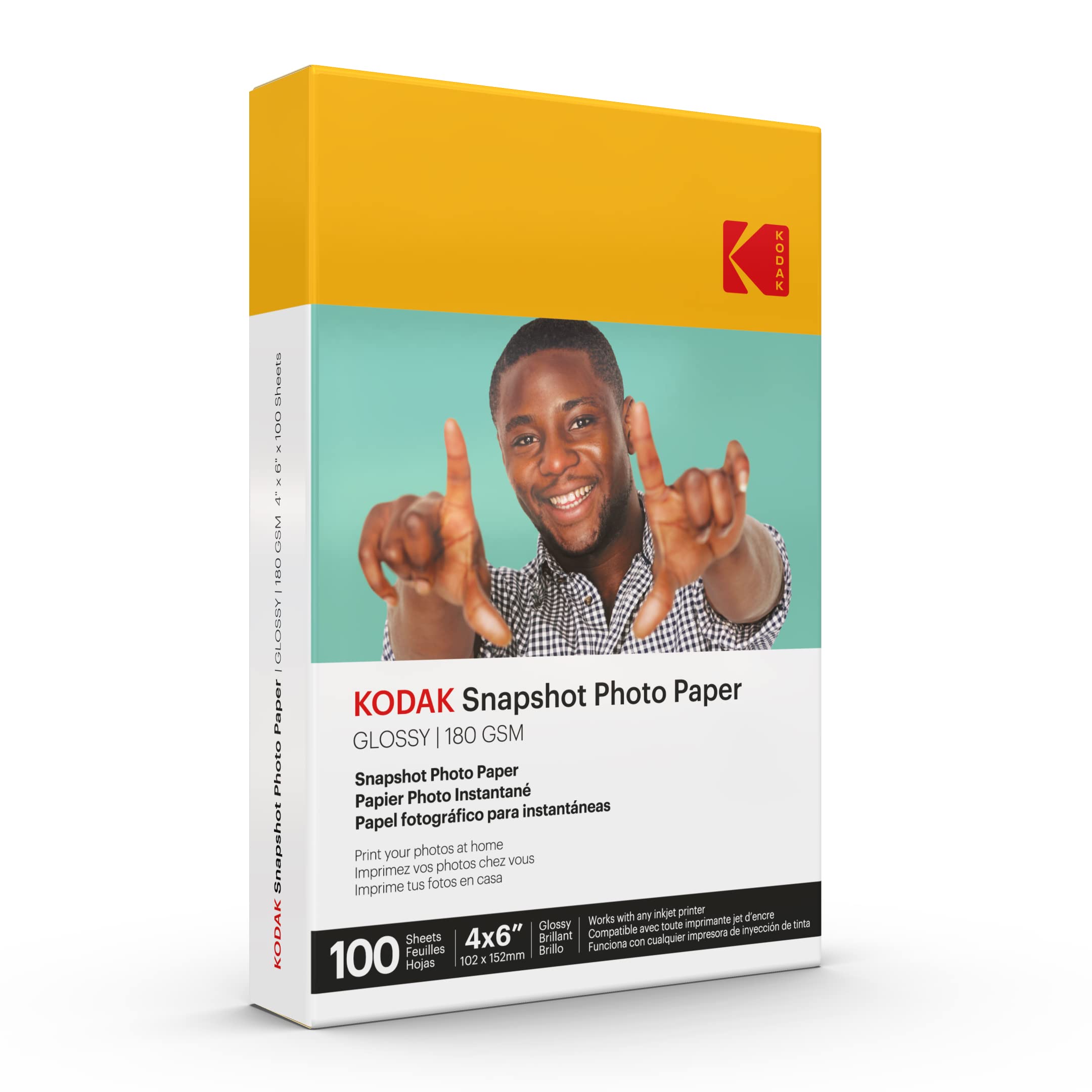 Foto 2 pulgar | Papel Fotográfico Kodak Glossy De 4 X 6 Pulgadas, 180 G/m², 100 Hojas (41305) - Venta Internacional.