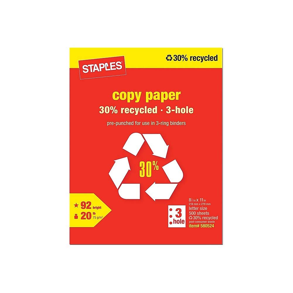 Foto 2 | Papel De Copia Staples 581830 Reciclado, 8.5 X 11 Pulgadas, 20 Libras, 92 B, 5000 S - Venta Internacional.