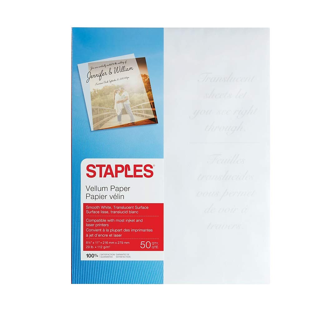 Vitela Paper Staples 496755, 8,5 X 11, 50 Unidades, 92 Unidades, Brillo - Venta Internacional.