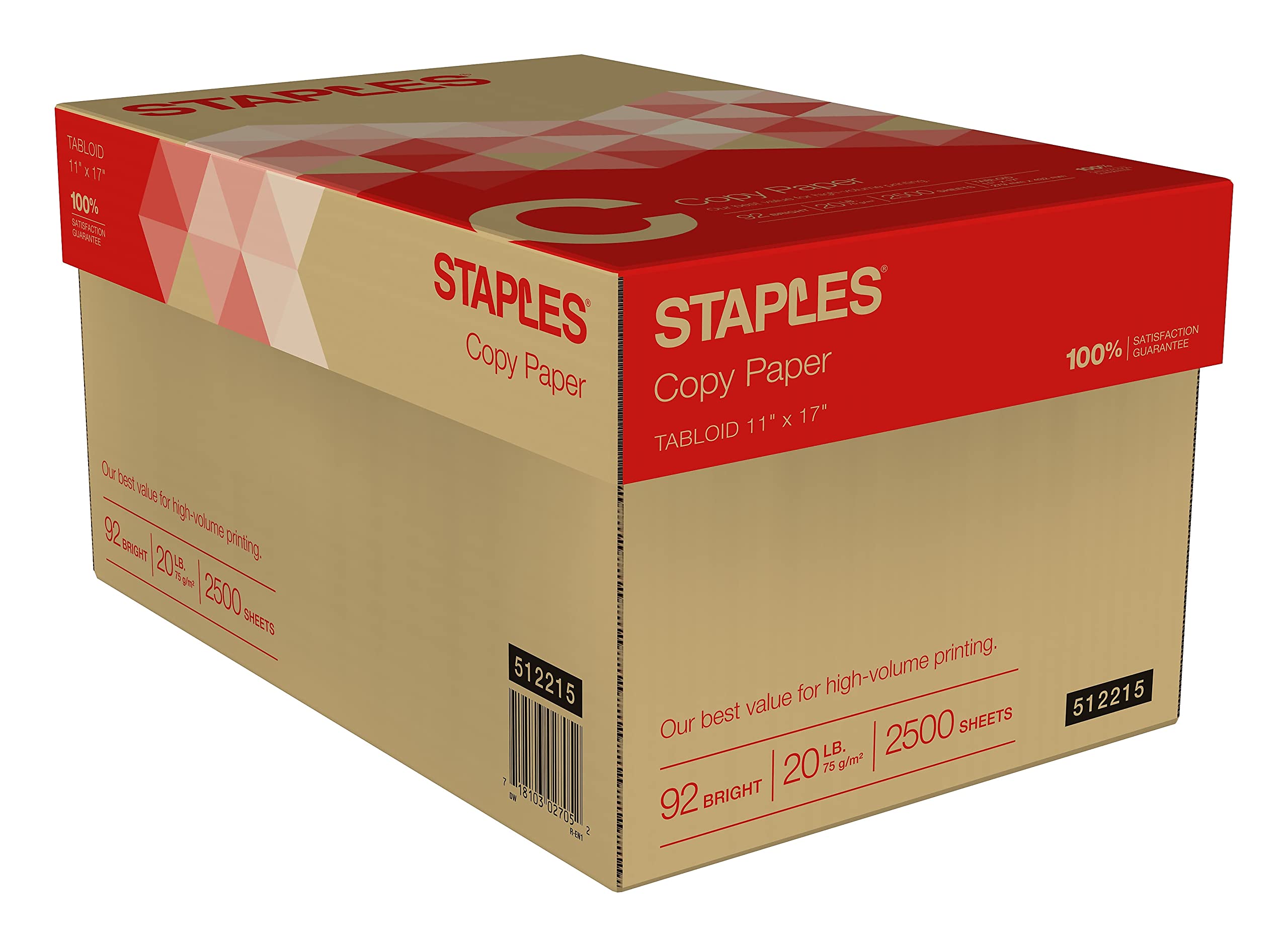 Foto 3 pulgar | Papel De Copia Staples 512215, 11 X 17, 75 G/m², 92 Puntos De Brillo, 2500 Unidades - Venta Internacional.