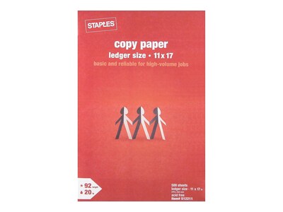 Foto 2 | Papel De Copia Staples 512211 11 X 17, 20 Libras, 92 Pulgadas, Brillo, 500 Hojas - Venta Internacional.