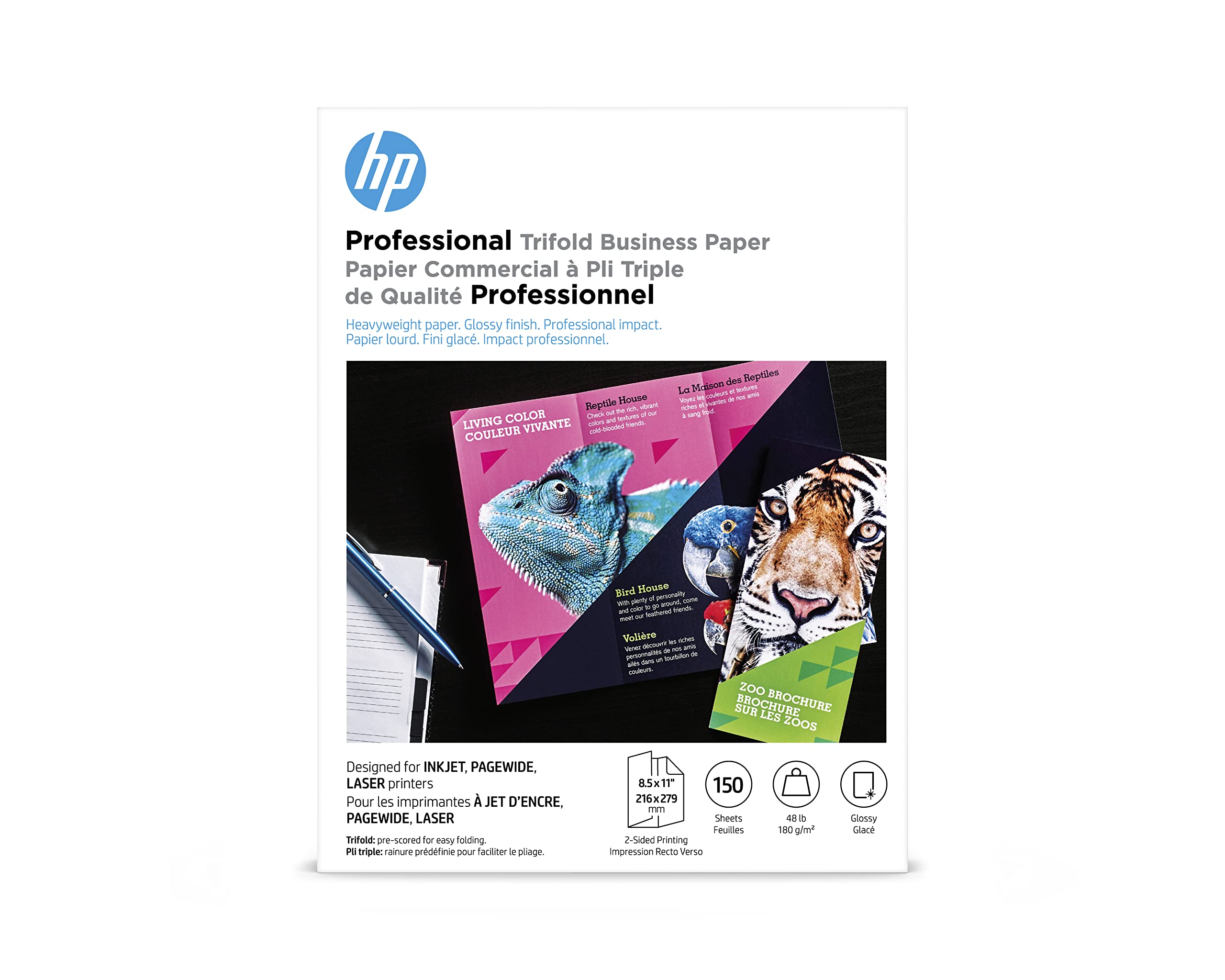 Papel Empresarial Hp Professional, Triple Pliegue Brillante, 8.5 X 11 Pulgadas - Venta Internacional.