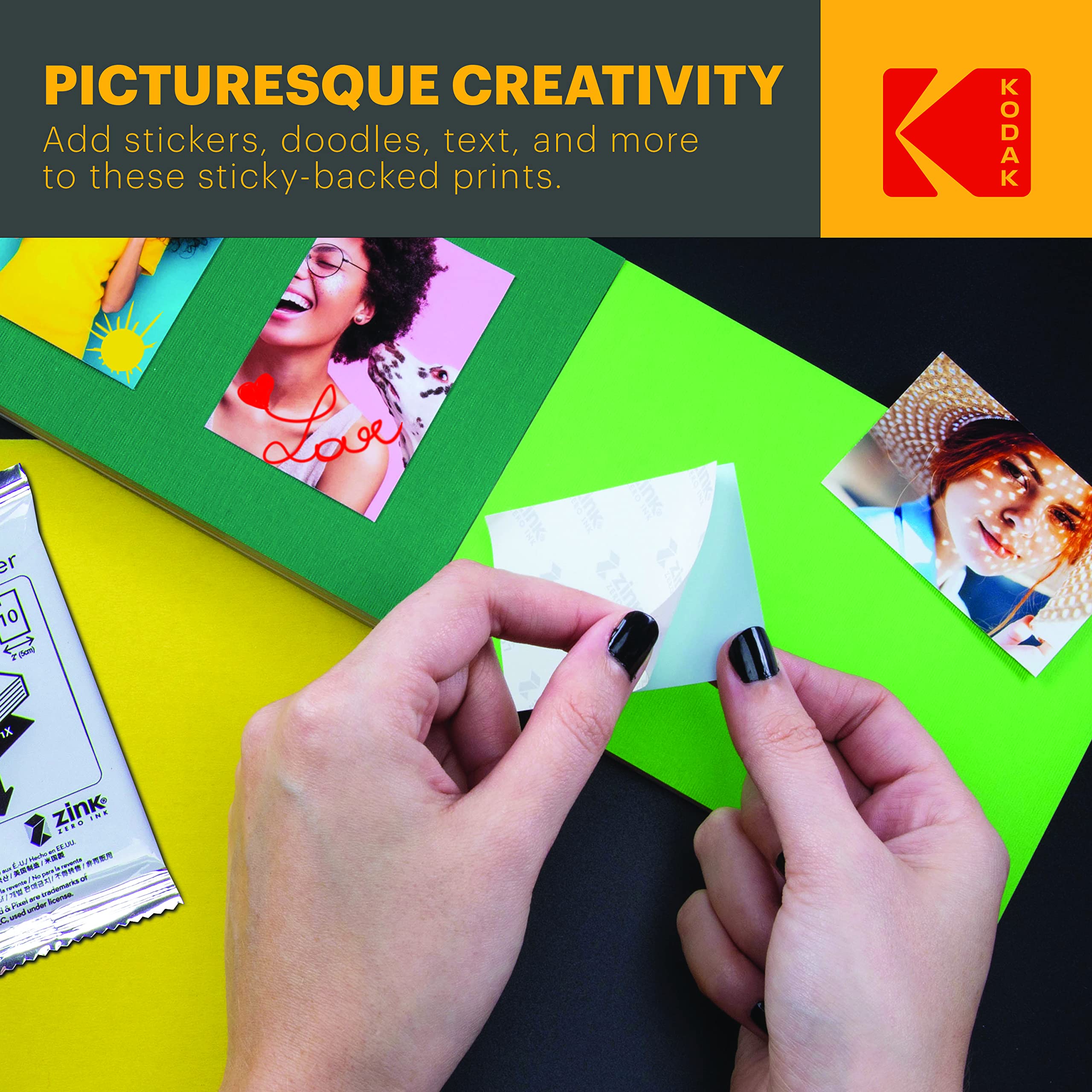 Foto 8 pulgar | Papel Fotográfico Zink Kodak 2x3 Premium  20 Hojas Para Kodak Smile - Venta Internacional.