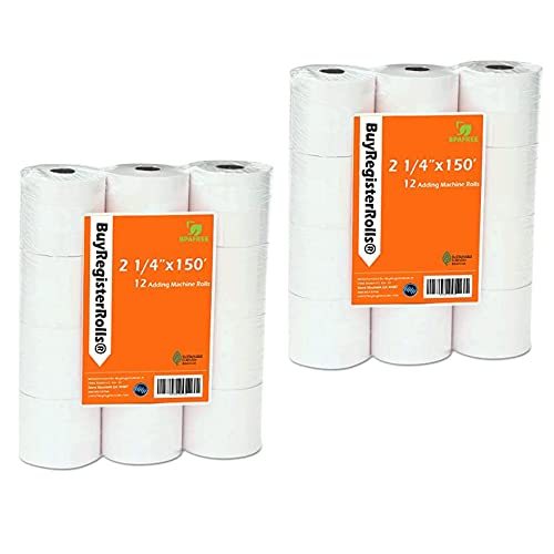 Venta Internacional - 24 Rollos de Papel Cinta Blanco Calculadora 2 1/4 X 150 FT