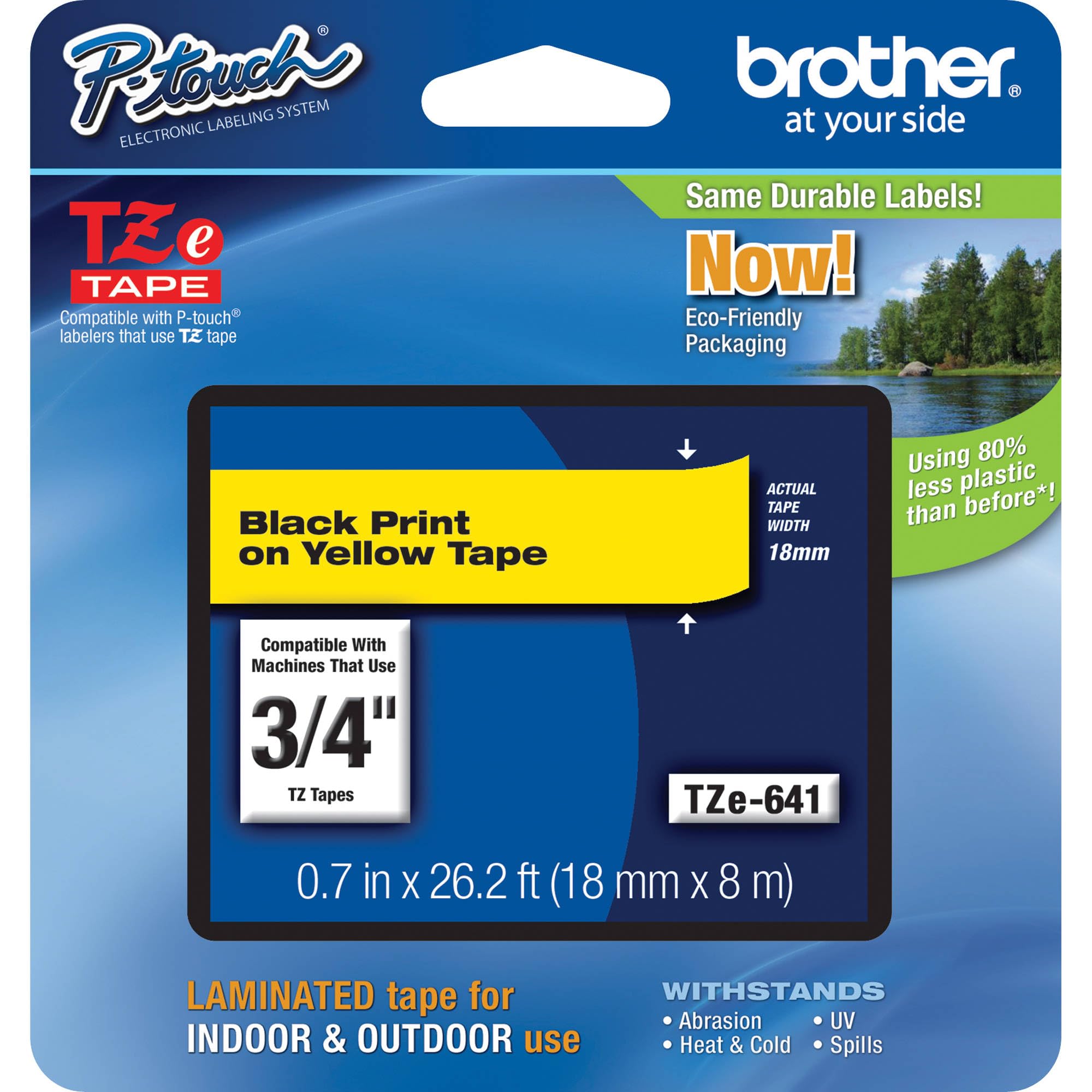 Cinta Adhesiva Brother Genuine P-touch Tze-641 De 8 M, Color Negro Y Amarillo - Venta Internacional.