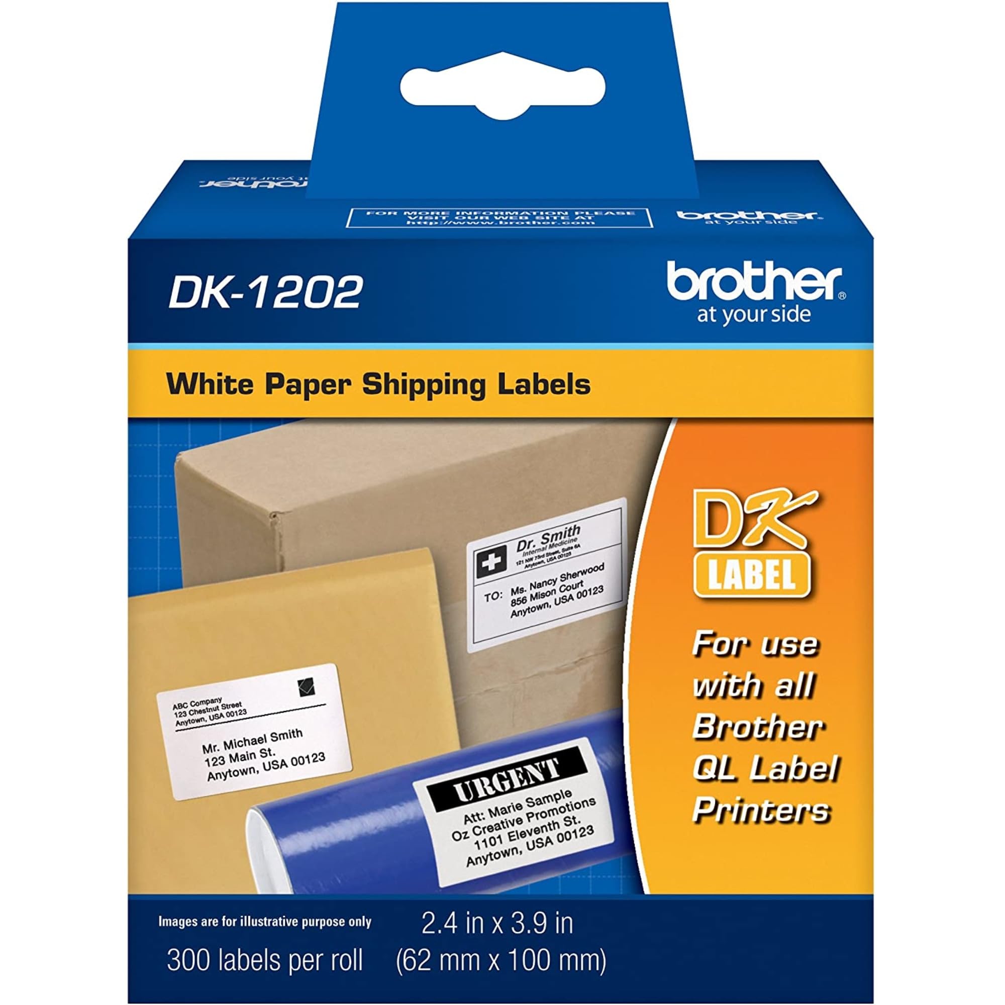 Etiquetas De Papel Para Envíos Brother Dk-1202 300 Etiquetas - Venta Internacional.