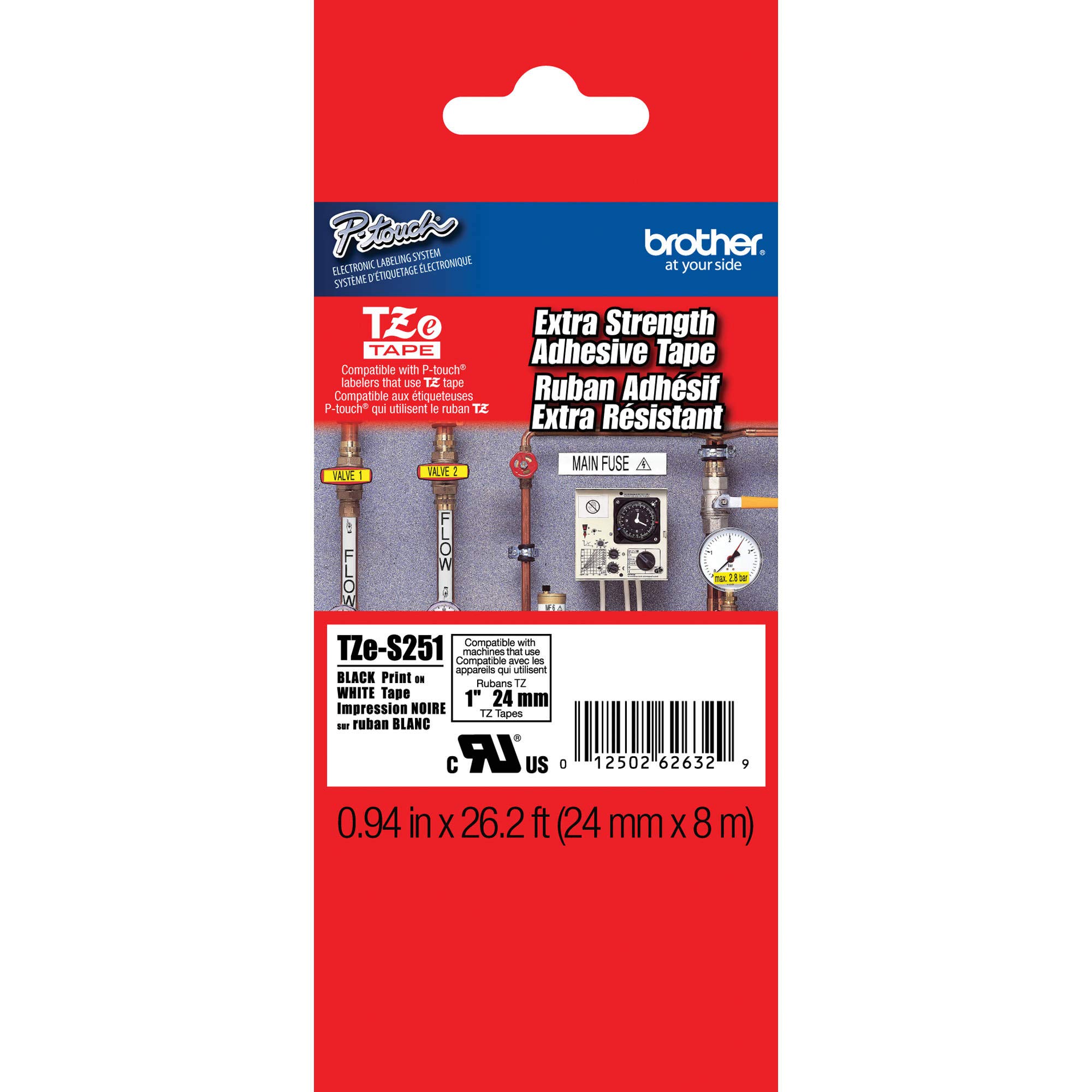 Foto 2 pulgar | Tape Brother Genuine P-touch Tze-s251, 24 Mm X 8 M, Negro/blanco - Venta Internacional.