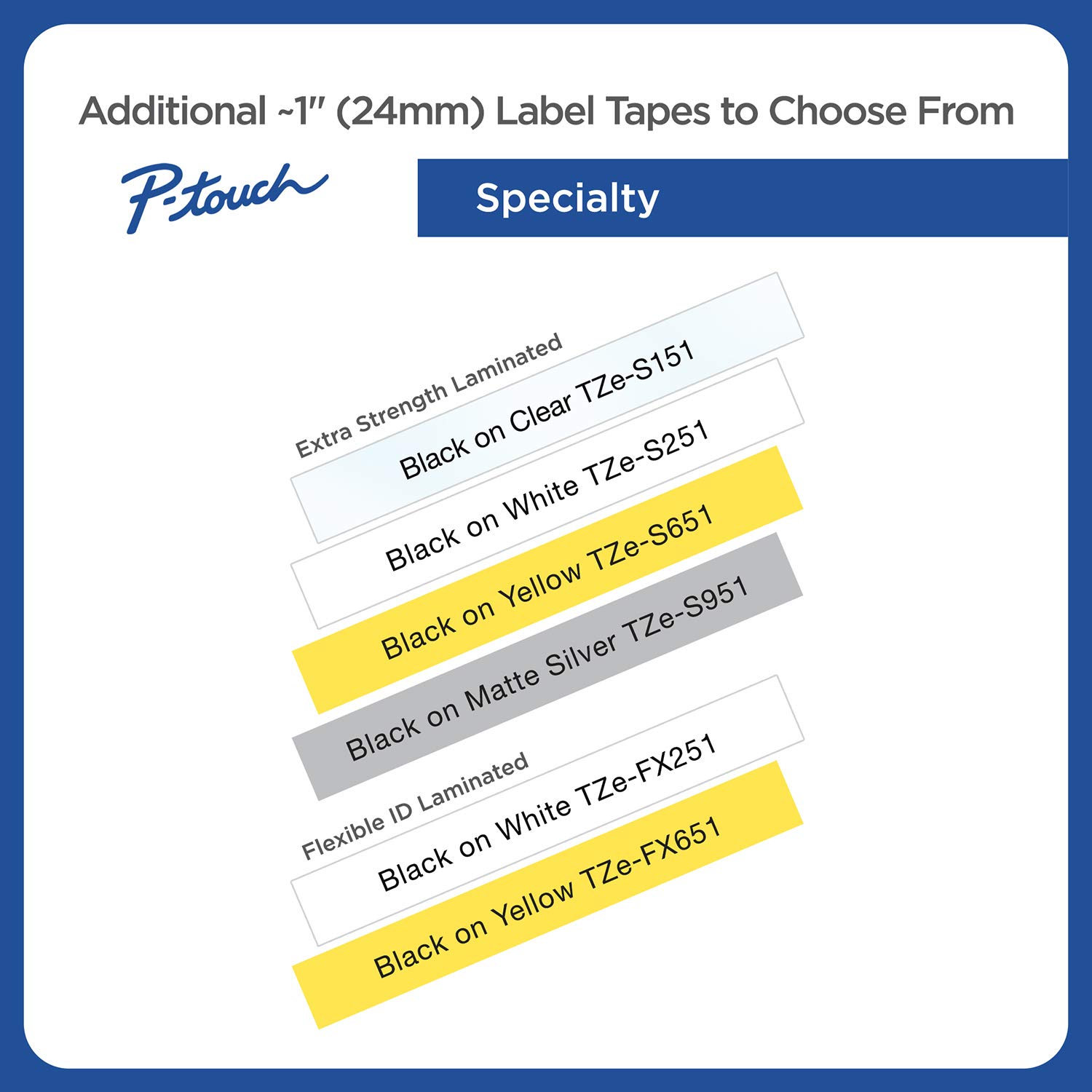 Foto 5 pulgar | Tape Brother Genuine P-touch Tze-s251, 24 Mm X 8 M, Negro/blanco - Venta Internacional.