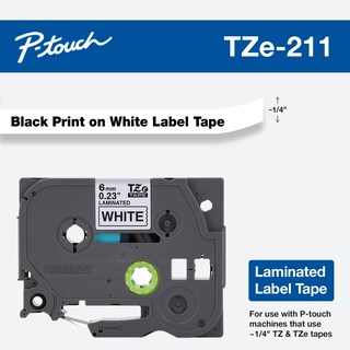 Foto 2 | Cinta Adhesiva Brother Genuine P-touch Tze-211 De 8 M, Negro Sobre Blanco - Venta Internacional.