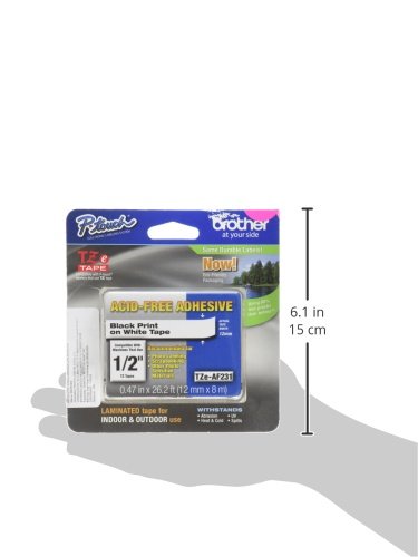 Foto 3 | Tape Brother P-touch Tze-af231 Original De 12 Mm X 8 M, Negro Sobre Blanco - Venta Internacional.